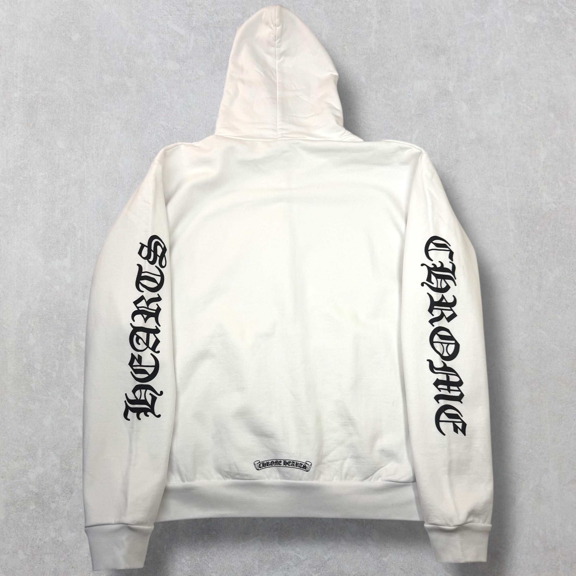 Chrome Hearts Vertical Zip Up White Hoodie L
