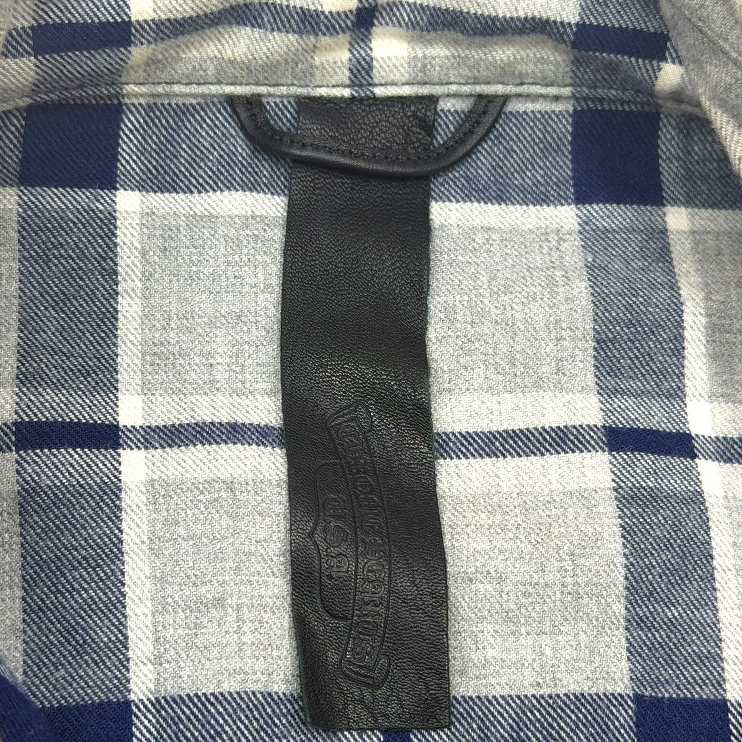 Chrome Hearts Blue/Grey Cross Patch Flannel S