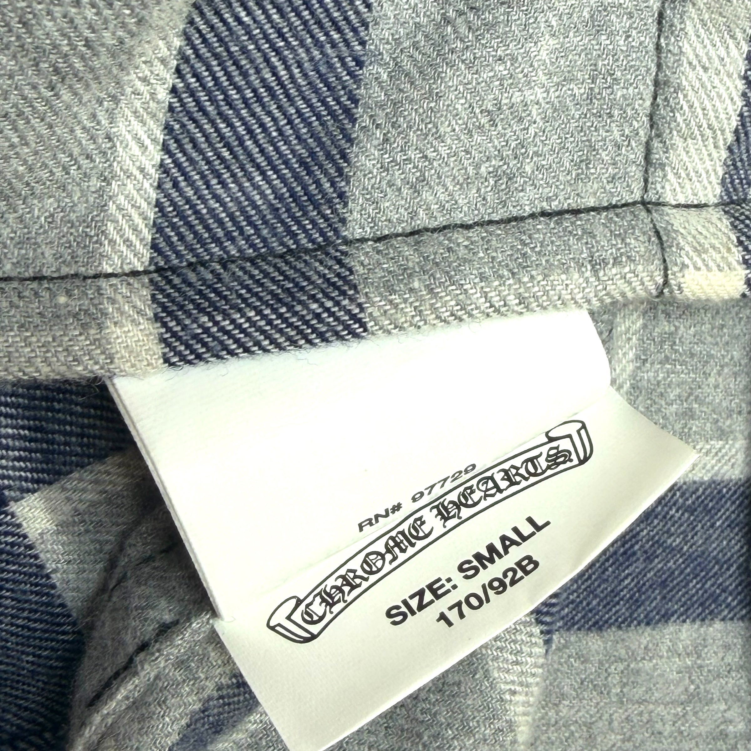 Chrome Hearts Blue/Grey Cross Patch Flannel S