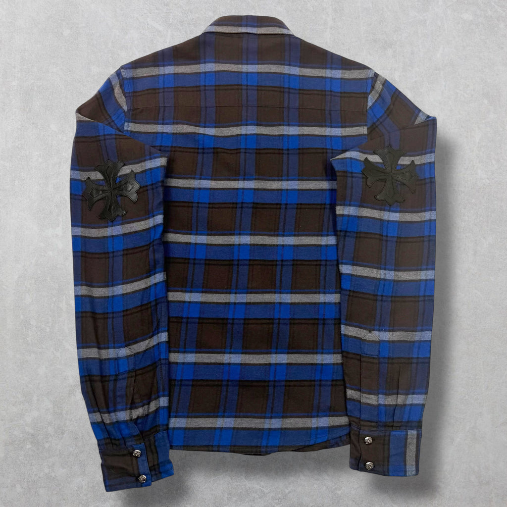 Chrome Hearts Blue/Black Plus Patch Flannel S