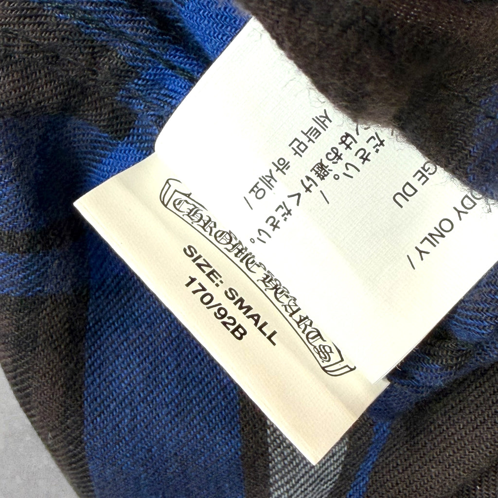 Chrome Hearts Blue/Black Plus Patch Flannel S