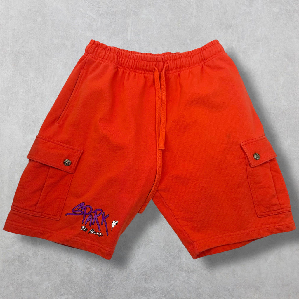 Chrome Hearts Matty Boy Sick Hearts Cargo Sweatshorts L
