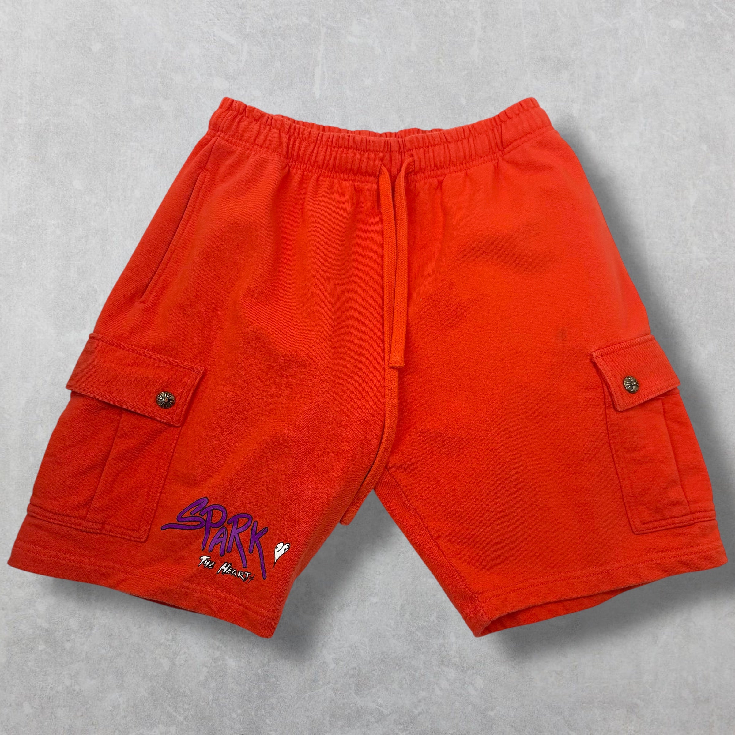 Chrome Hearts Matty Boy Sick Hearts Cargo Sweatshorts L