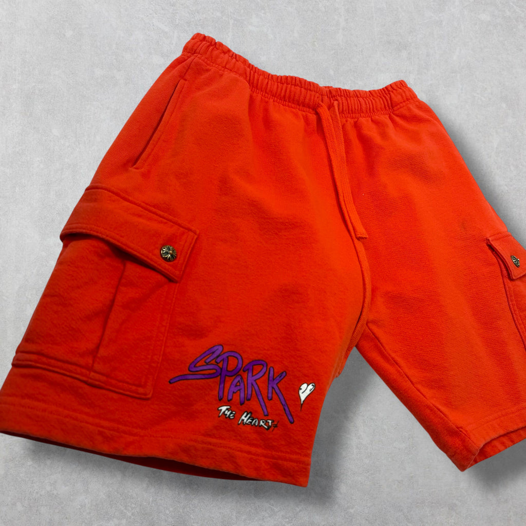 Chrome Hearts Matty Boy Sick Hearts Cargo Sweatshorts L