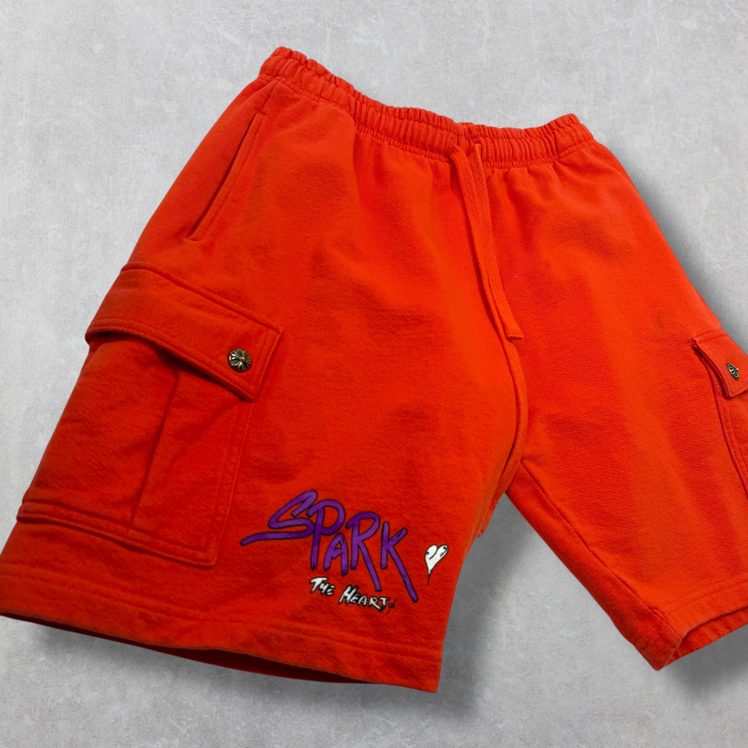 Chrome Hearts Matty Boy Sick Hearts Cargo Sweatshorts L