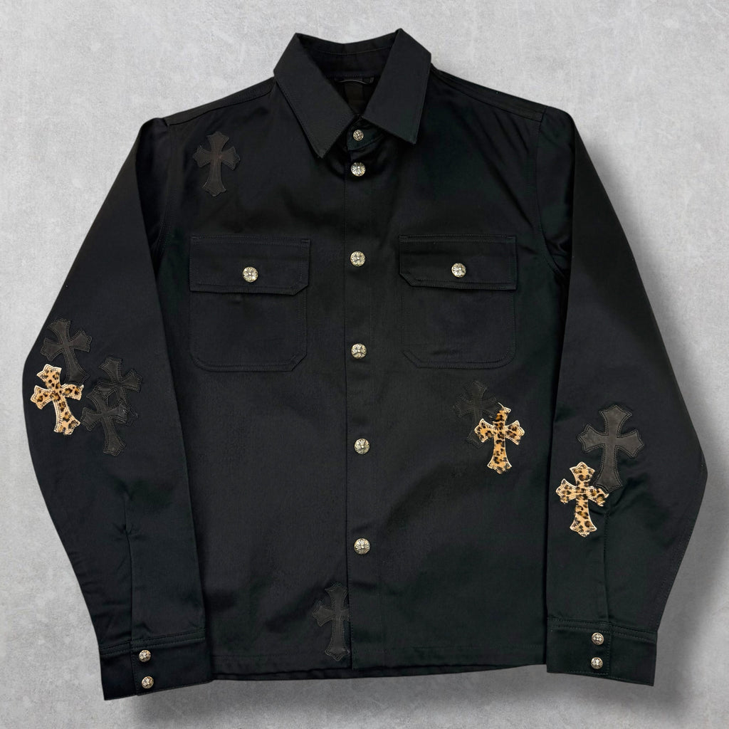 Chrome Hearts Leopard Patch Work Dog Shirt M