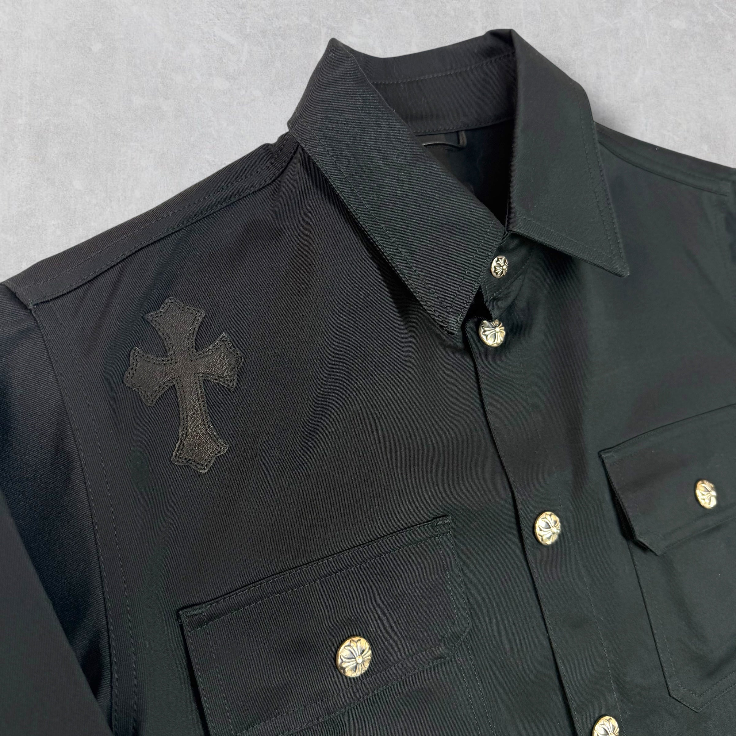 Chrome Hearts Leopard Patch Work Dog Shirt M