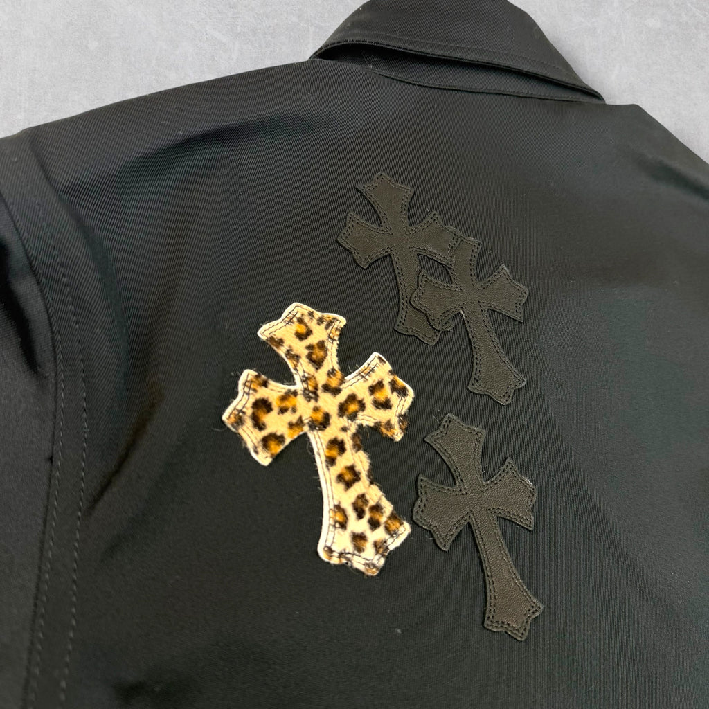 Chrome Hearts Leopard Patch Work Dog Shirt M