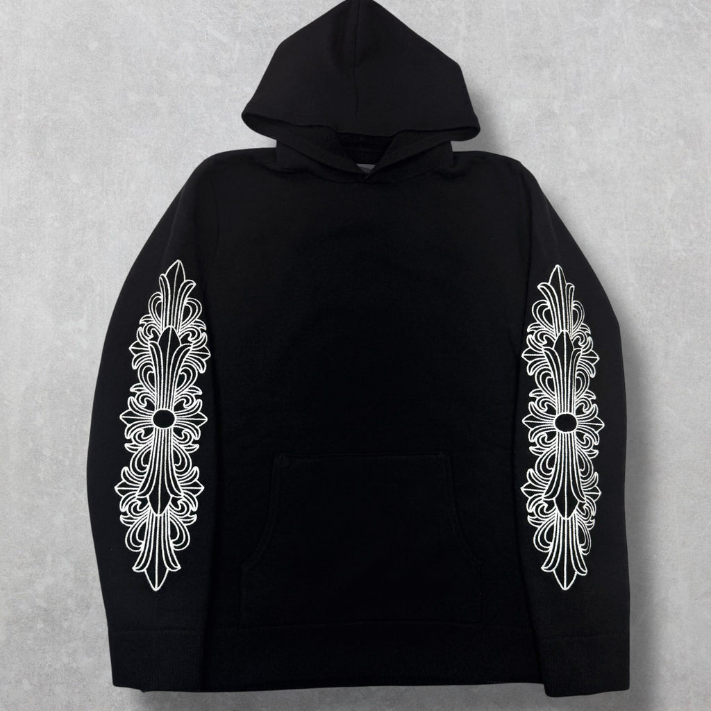 Chrome Hearts Floral Sleeve Cashmere Hoodie L