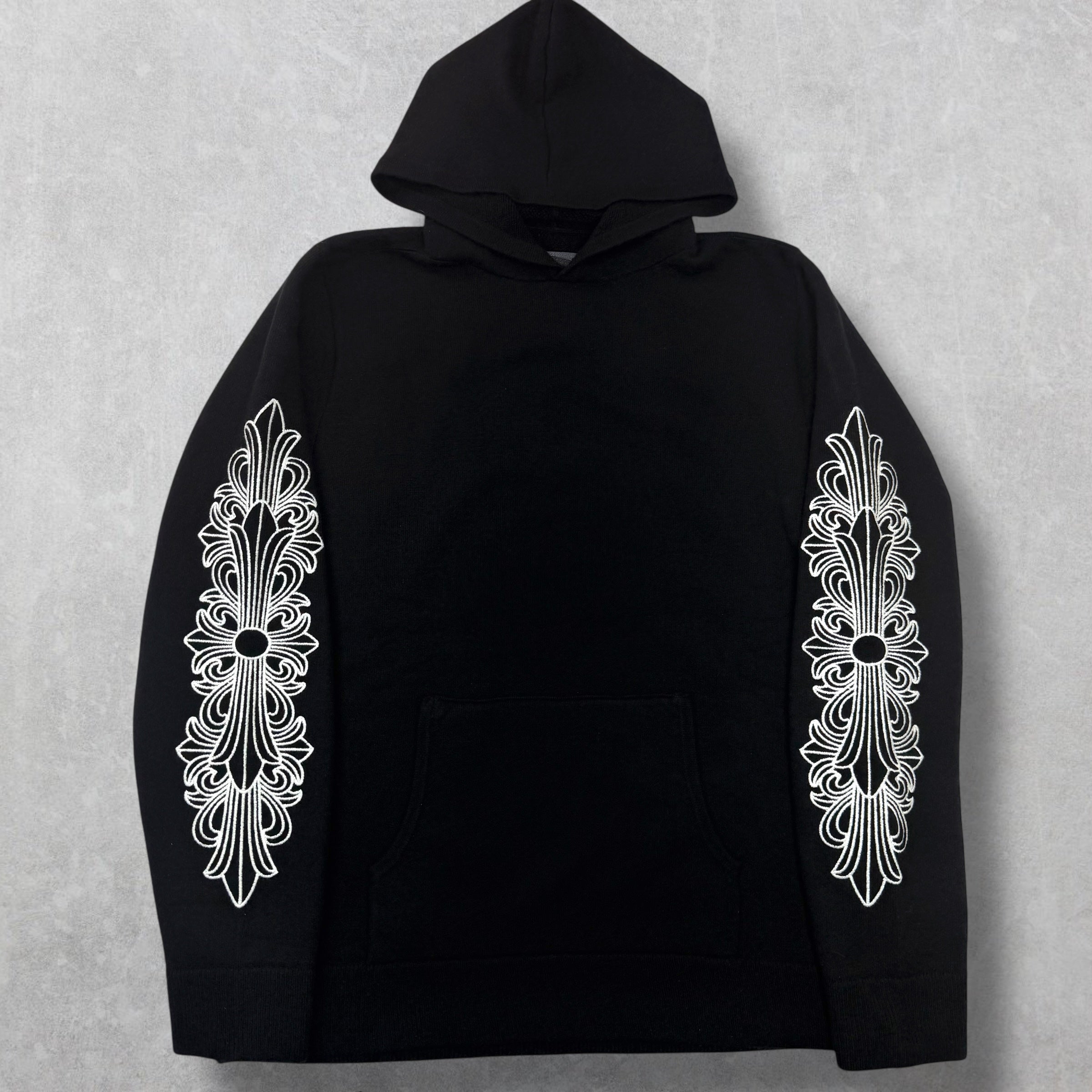 Chrome Hearts Floral Sleeve Cashmere Hoodie L