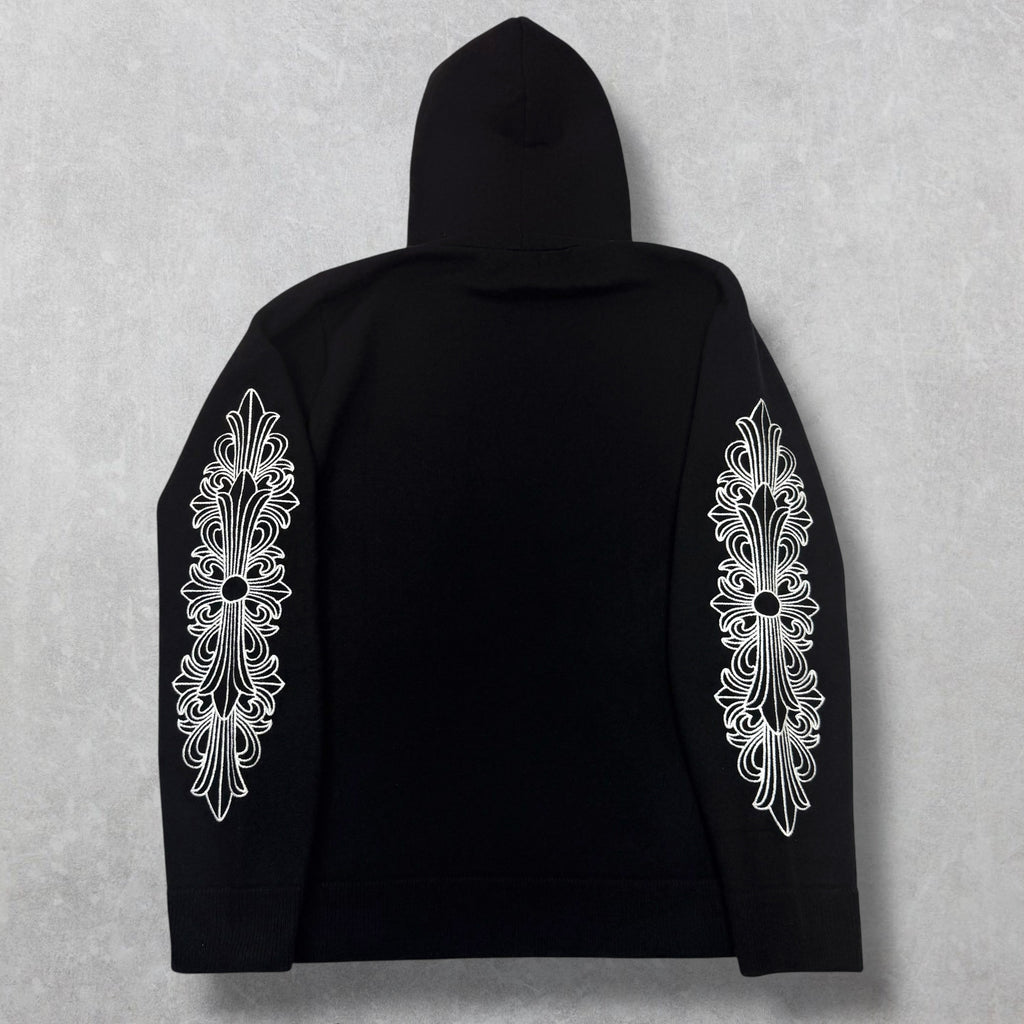 Chrome Hearts Floral Sleeve Cashmere Hoodie L