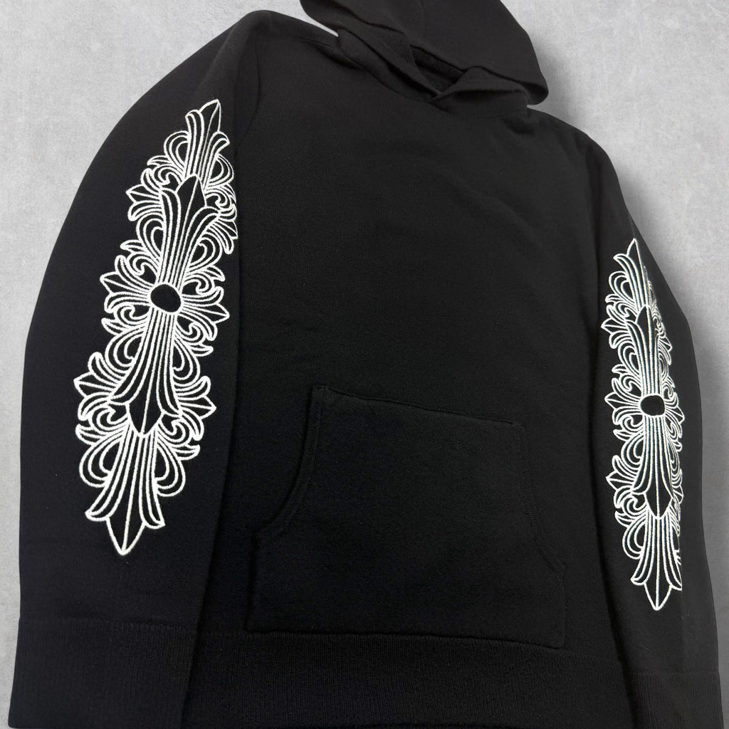 Chrome Hearts Floral Sleeve Cashmere Hoodie L