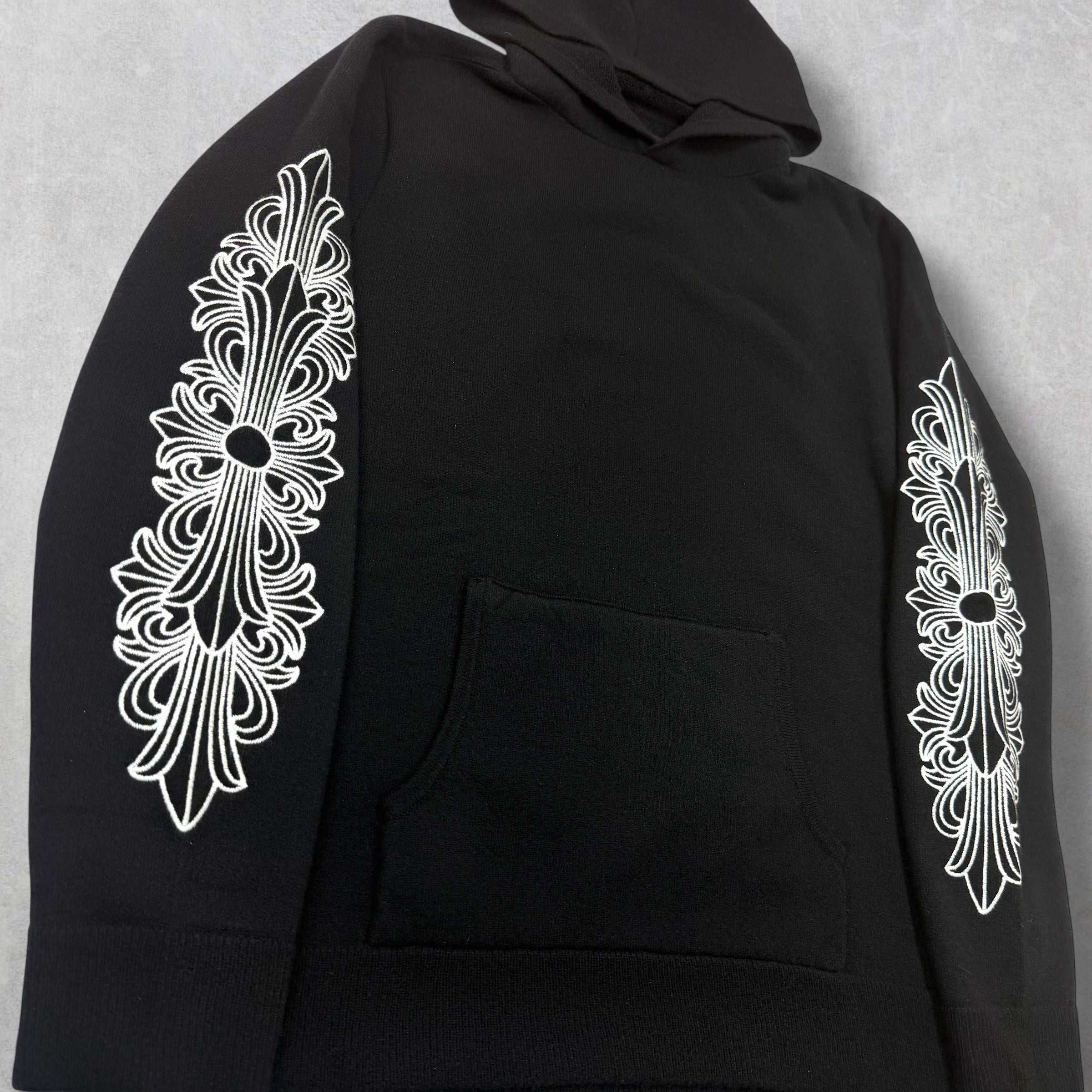 Chrome Hearts Floral Sleeve Cashmere Hoodie L