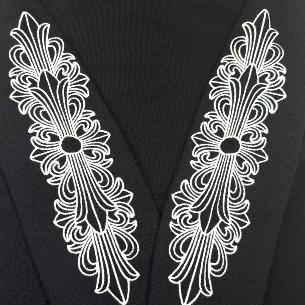 Chrome Hearts Floral Sleeve Cashmere Hoodie L