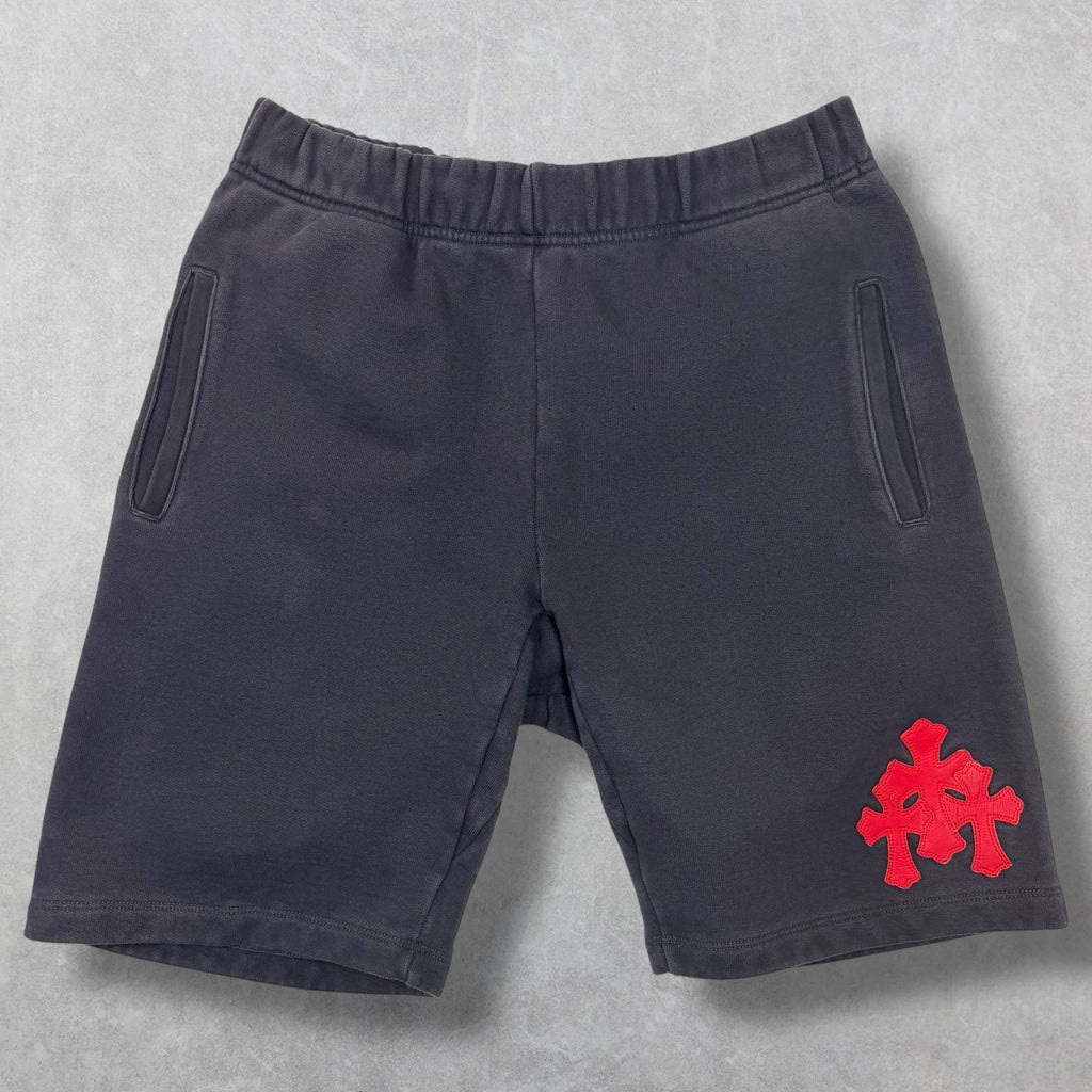 Chrome Hearts Red Triple Cross Paper Jam Shorts M