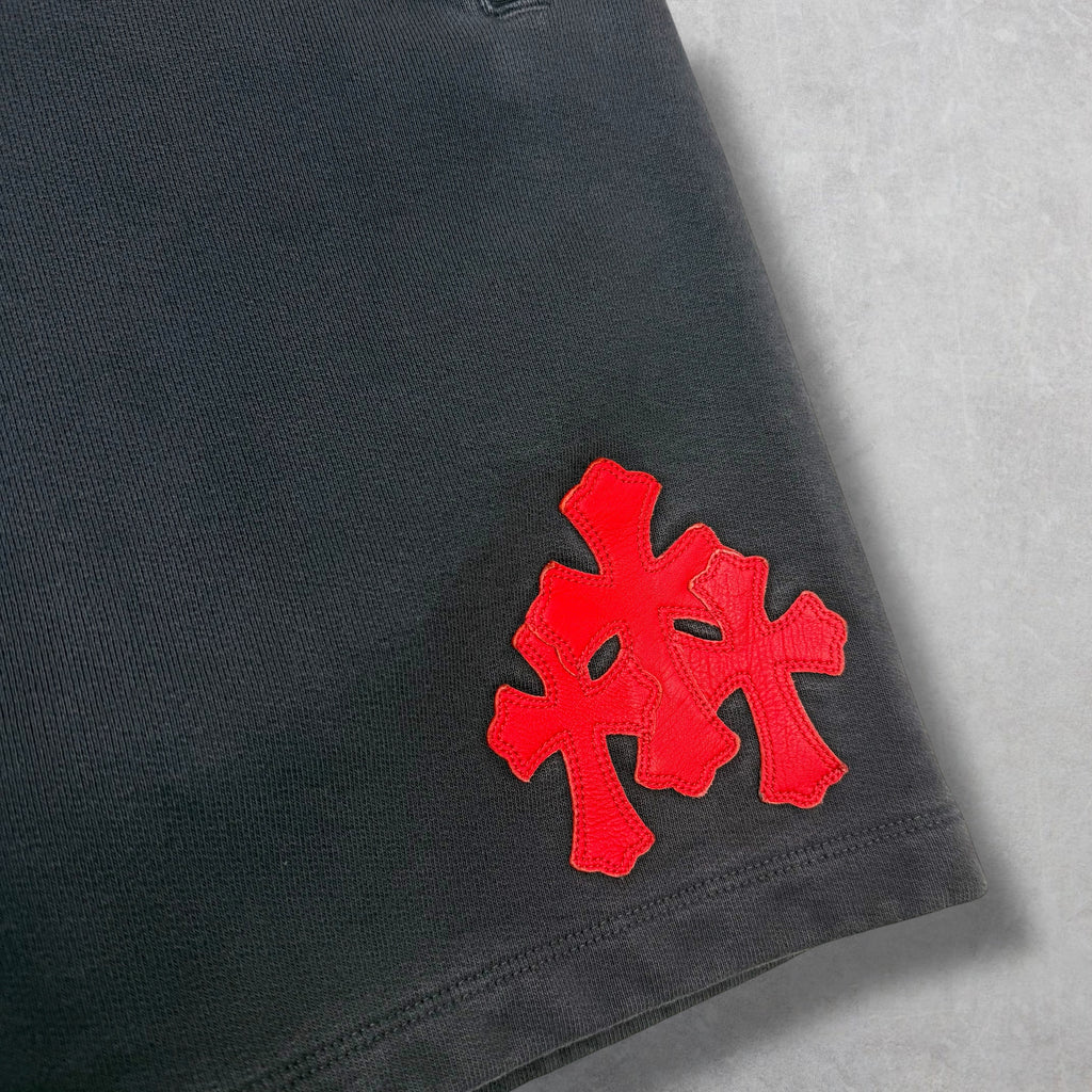 Chrome Hearts Red Triple Cross Paper Jam Shorts M
