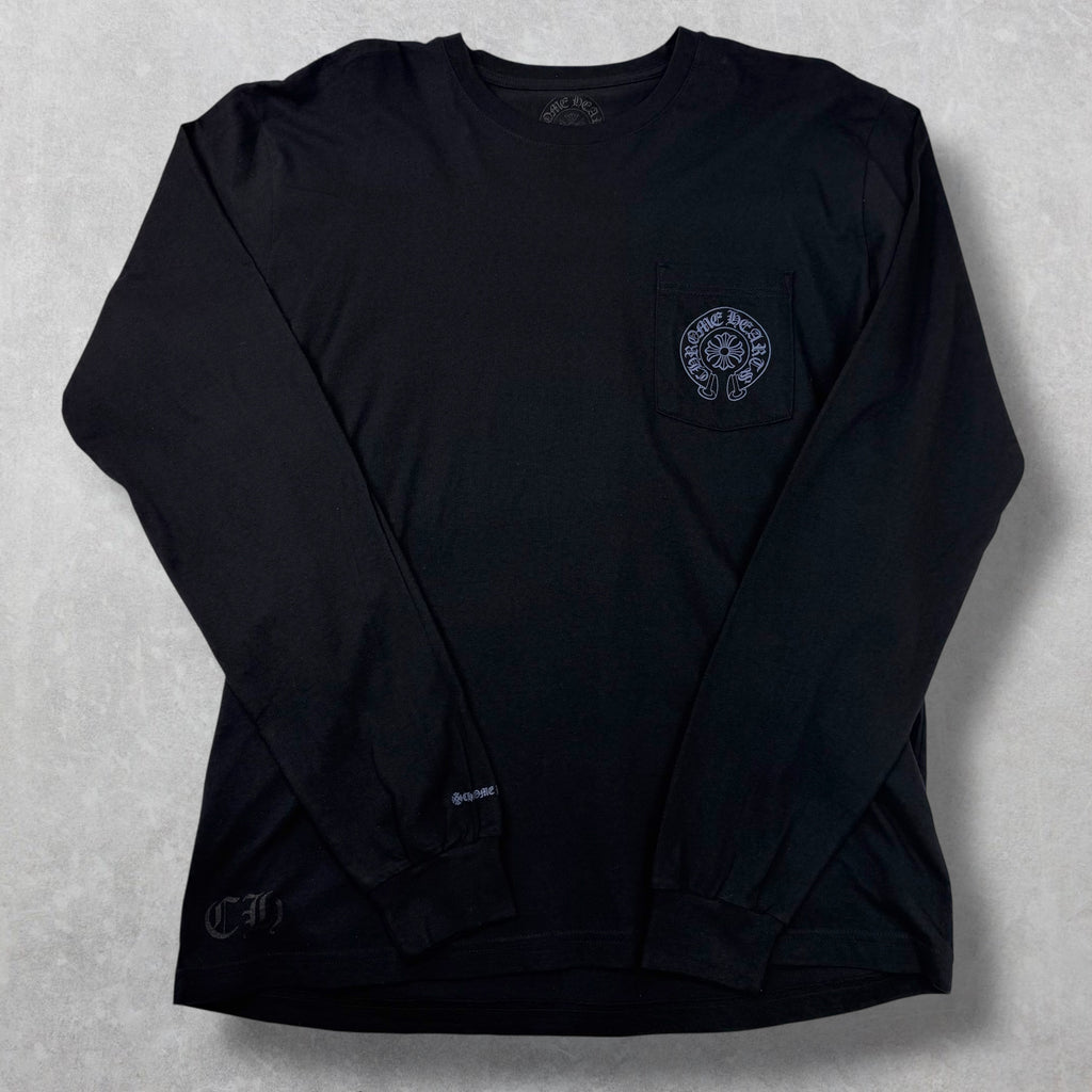 Chrome Hearts Horseshoe Logo Indigo Staff L/S XL