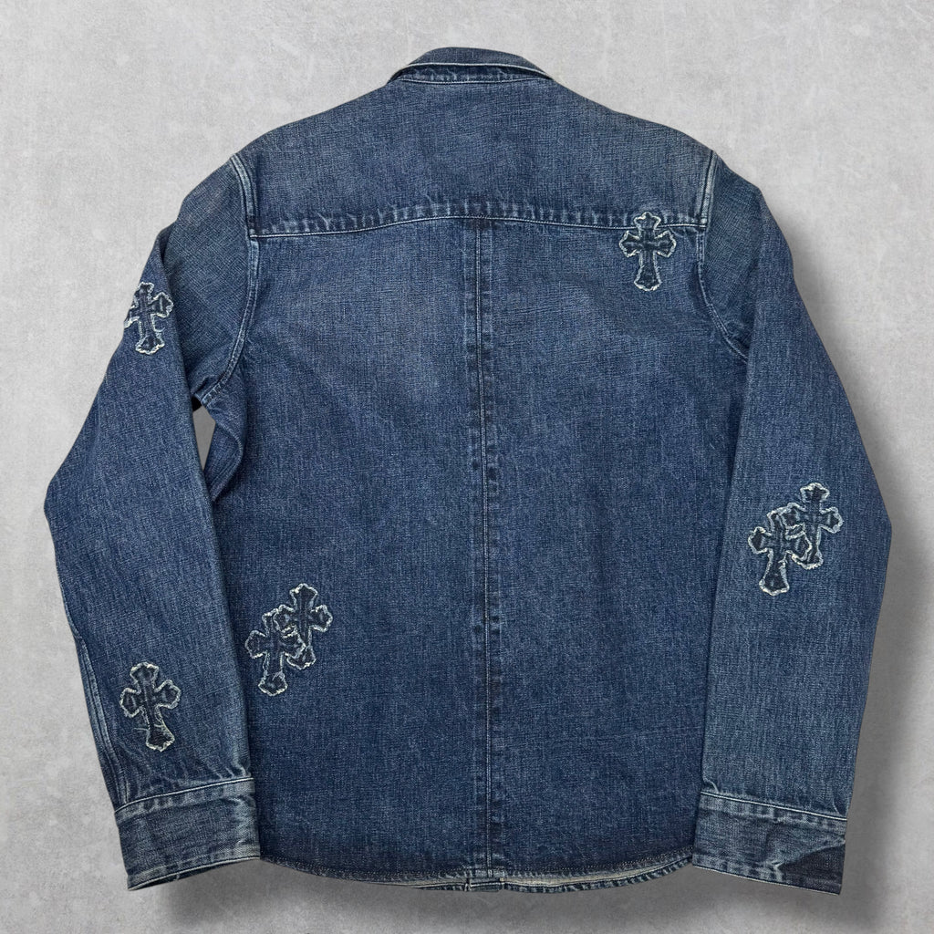 Chrome Hearts Denim Cross Patch Shirt XL
