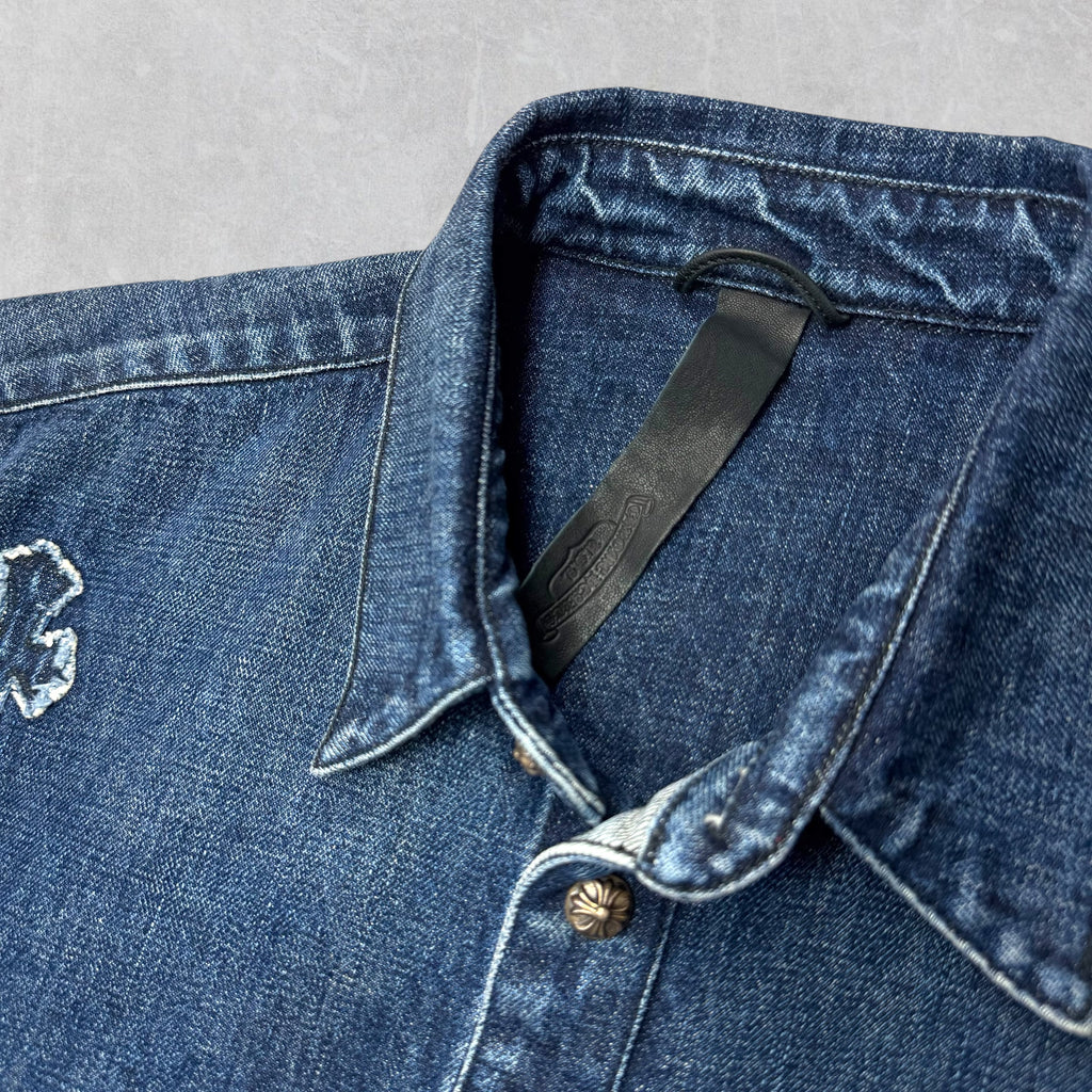 Chrome Hearts Denim Cross Patch Shirt XL