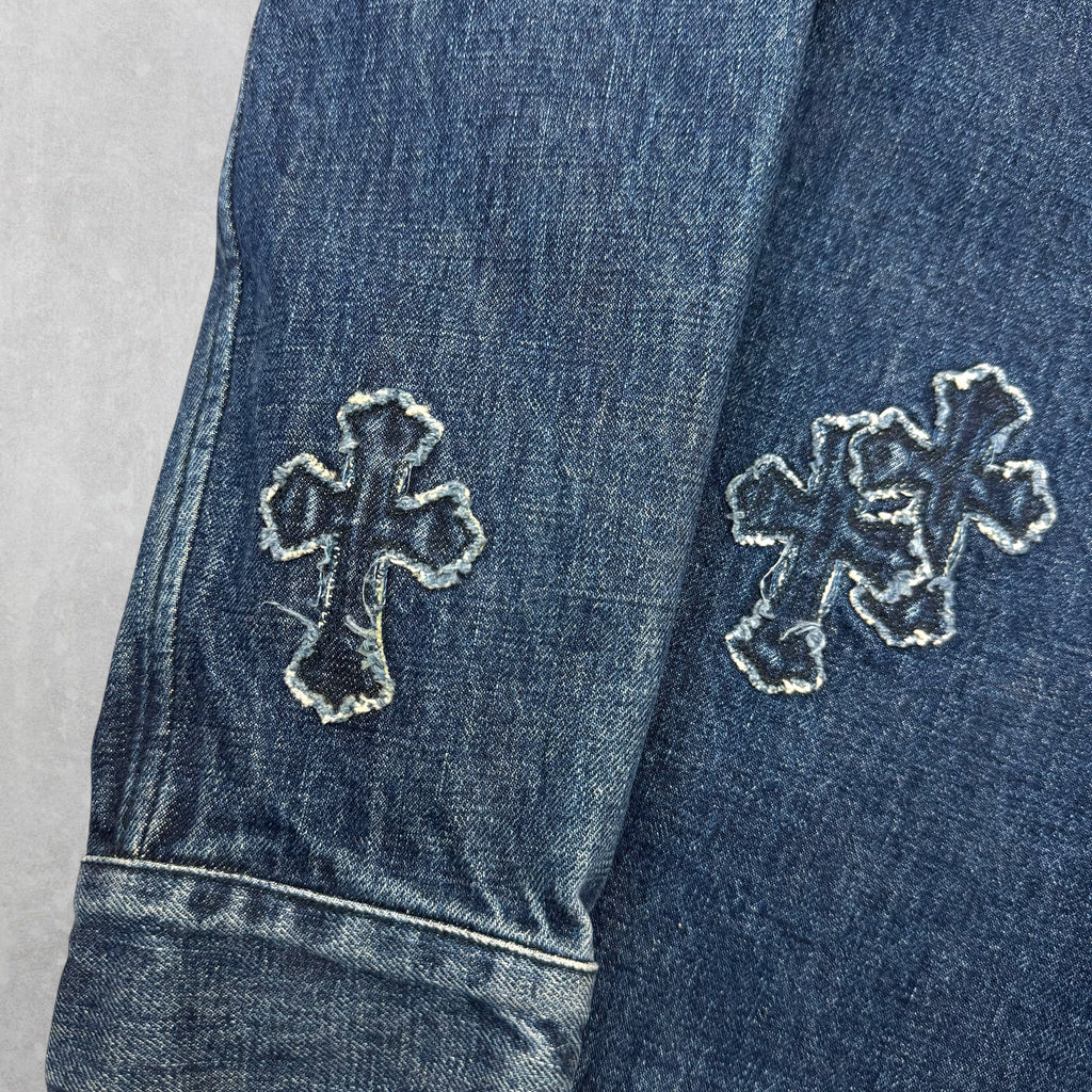 Chrome Hearts Denim Cross Patch Shirt XL