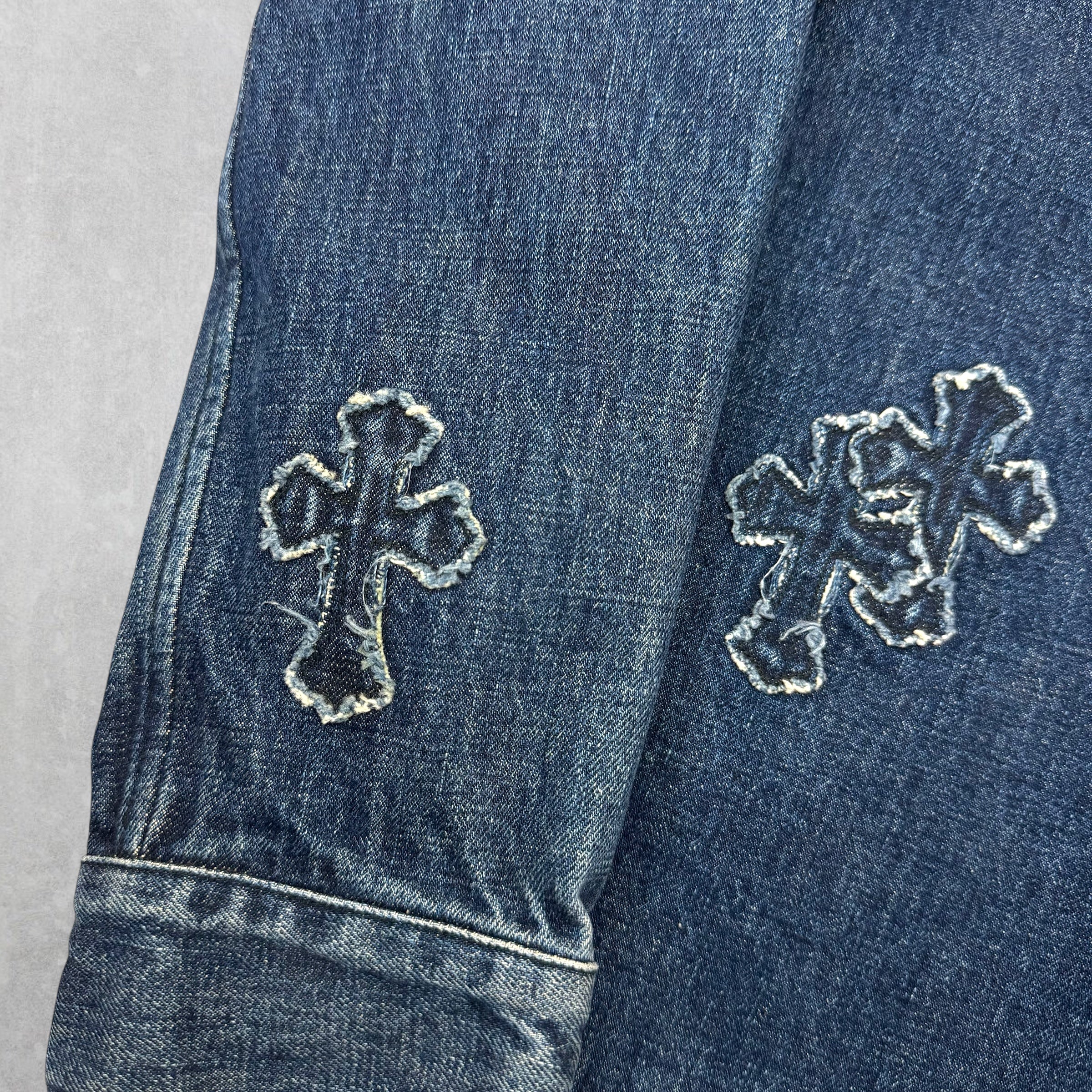Chrome Hearts Denim Cross Patch Shirt XL