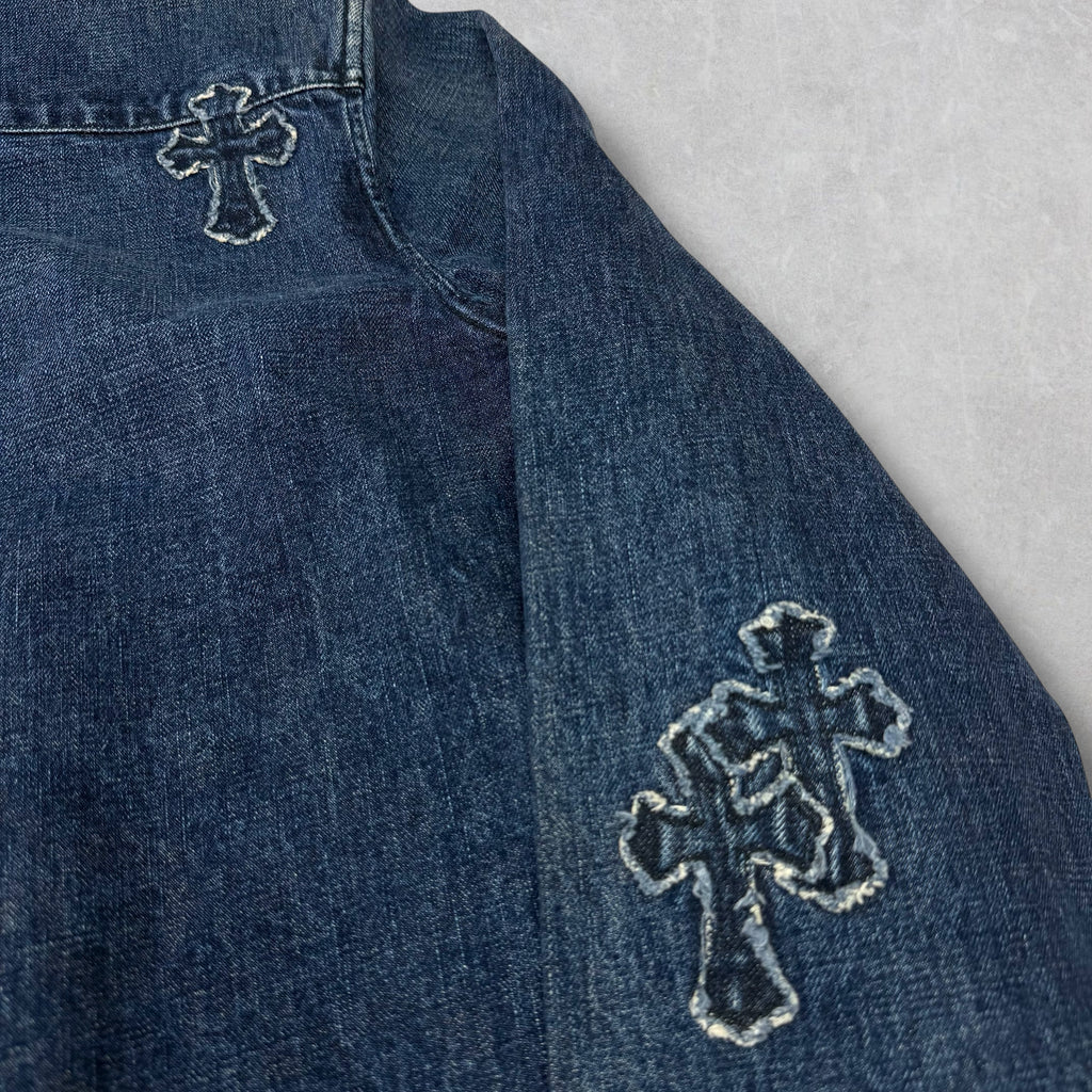 Chrome Hearts Denim Cross Patch Shirt XL