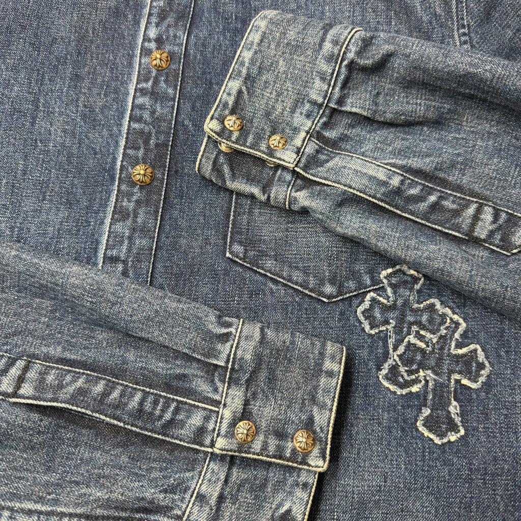 Chrome Hearts Denim Cross Patch Shirt XL