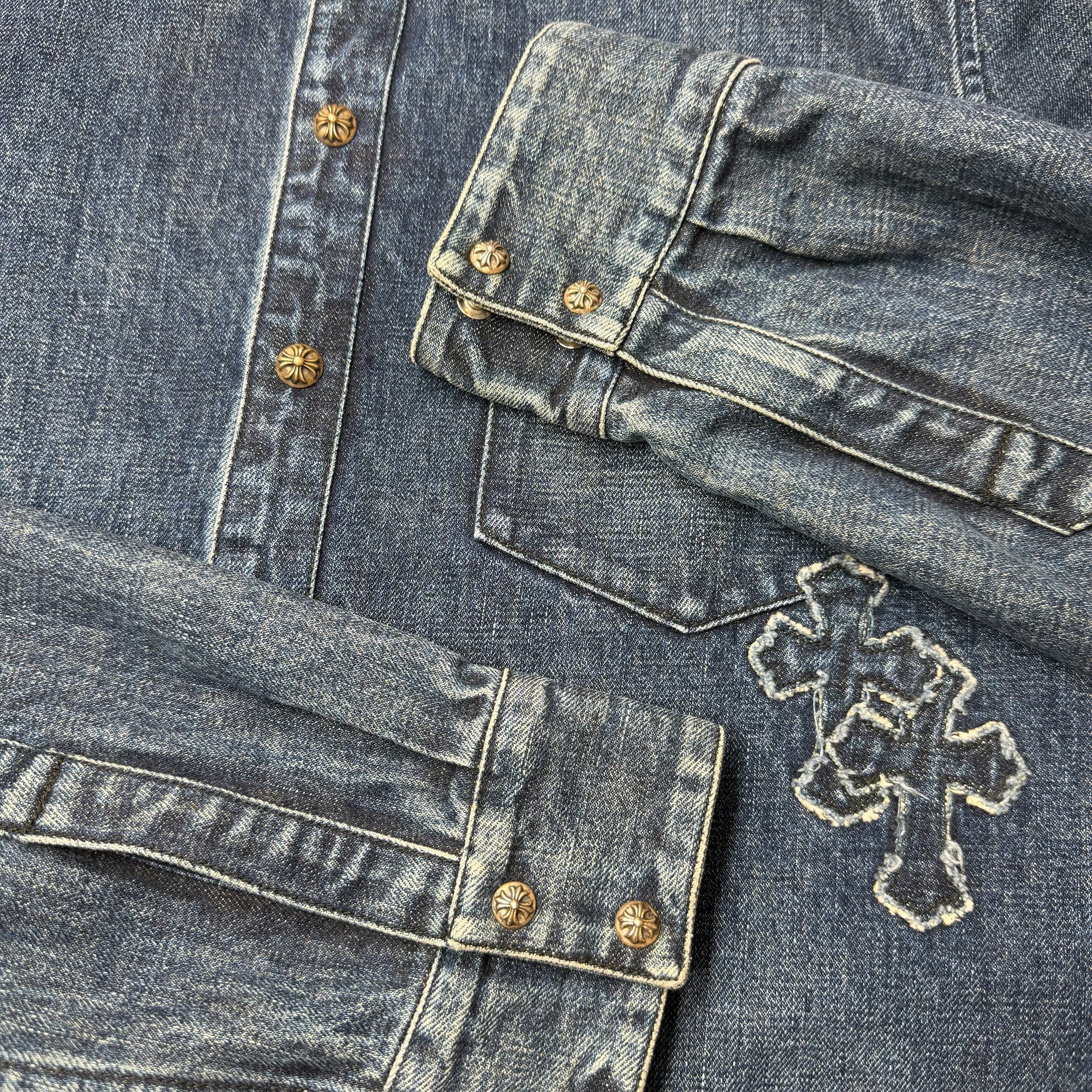 Chrome Hearts Denim Cross Patch Shirt XL