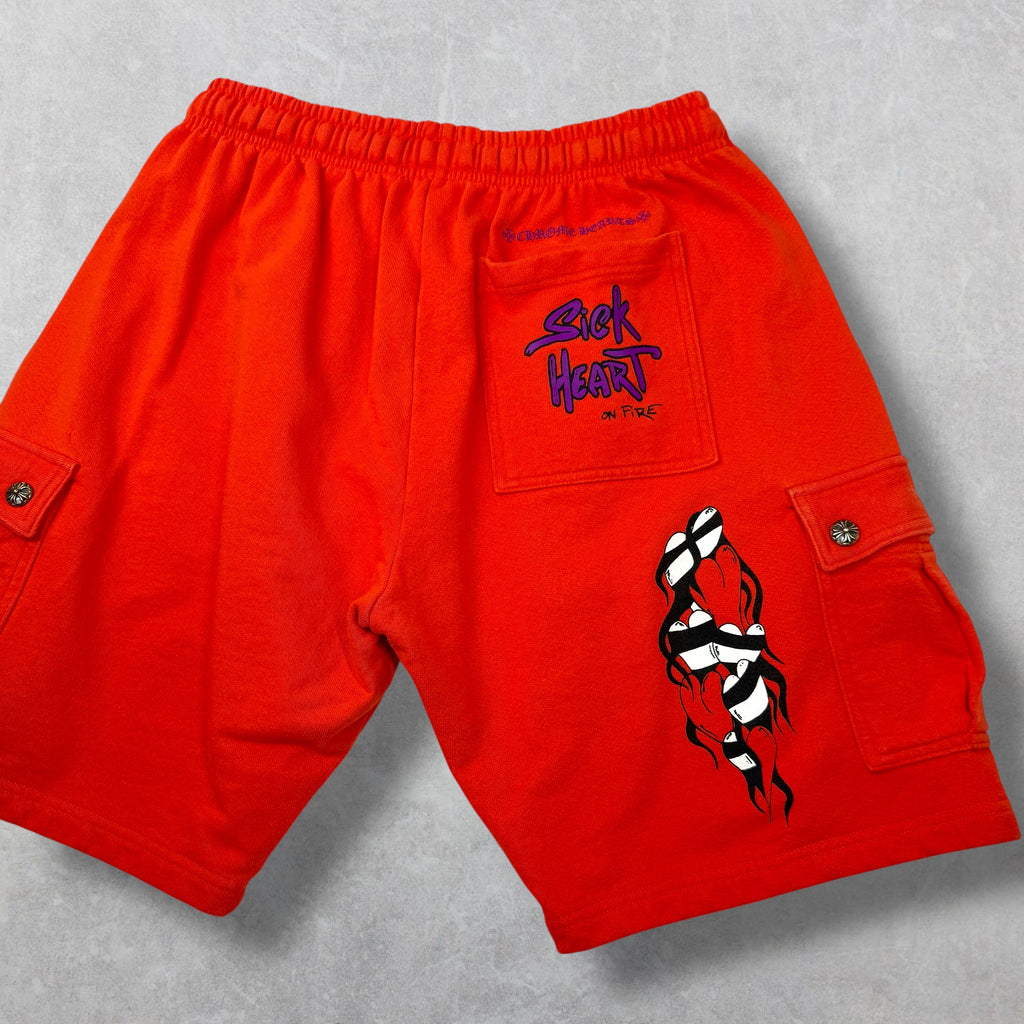 Chrome Hearts Matty Boy Sick Hearts Cargo Sweatshorts XL