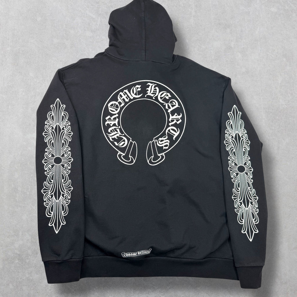Chrome Hearts Horseshoe Floral Sleeve Zip Up XXL