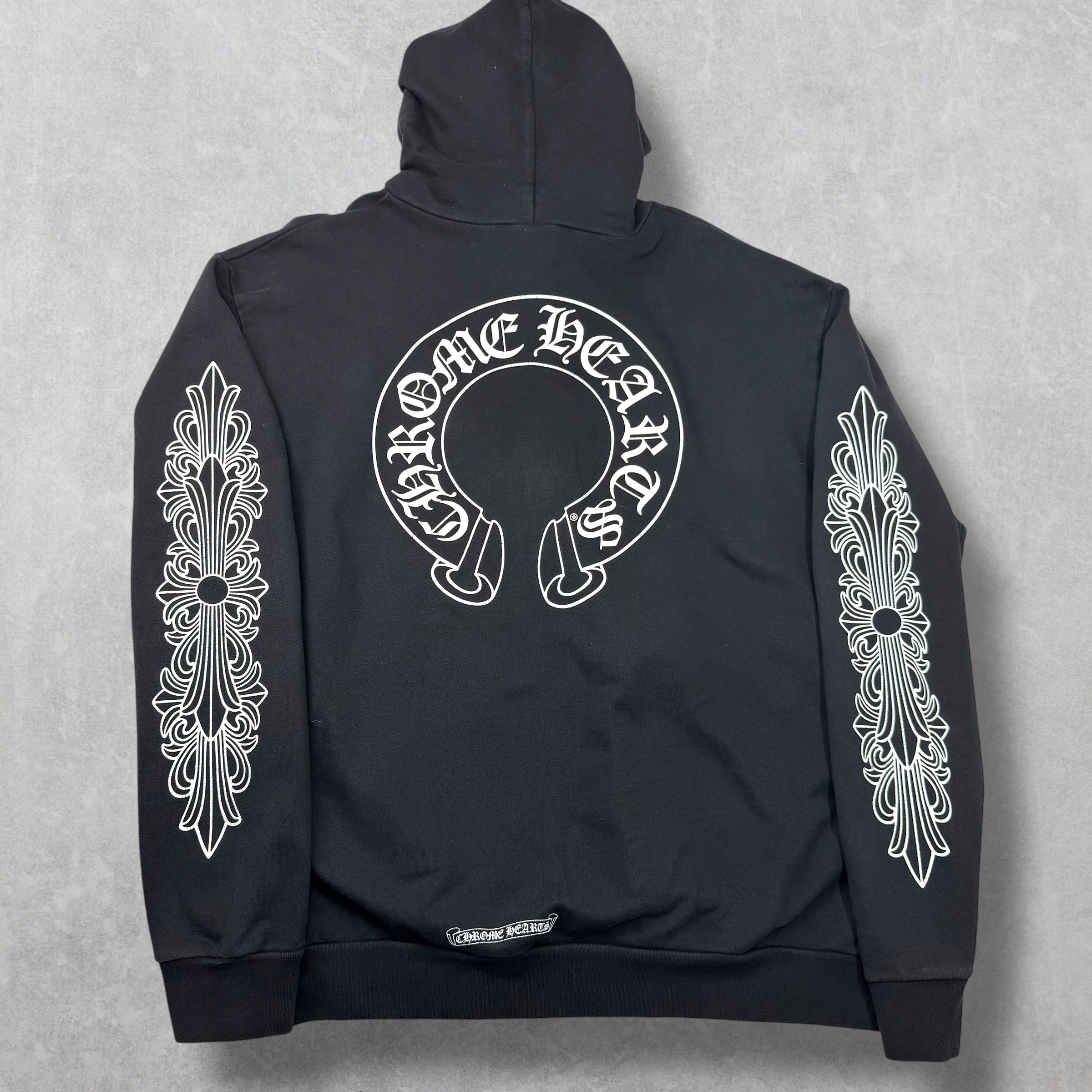 Chrome Hearts Horseshoe Floral Sleeve Zip Up XXL