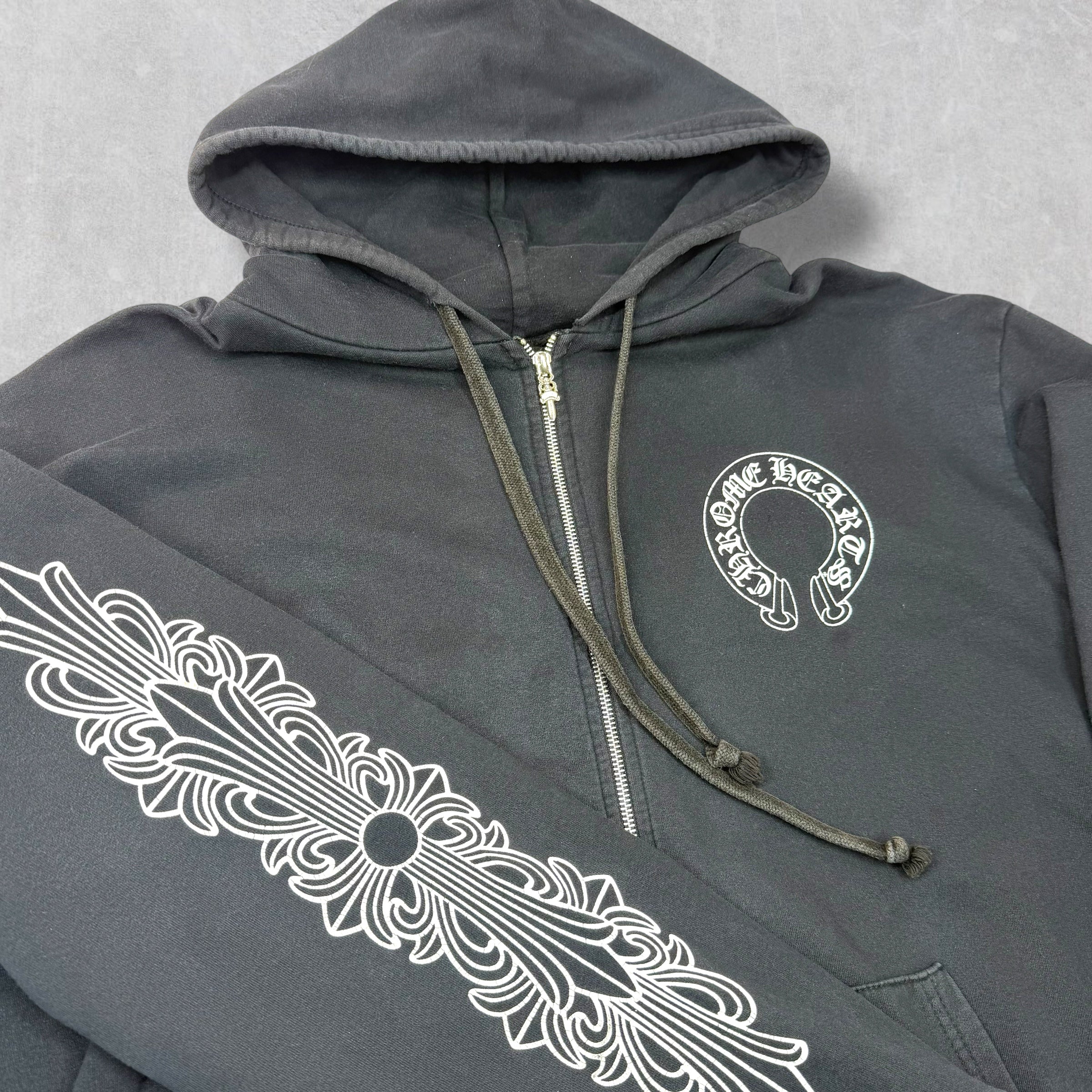 Chrome Hearts Horseshoe Floral Sleeve Zip Up XXL