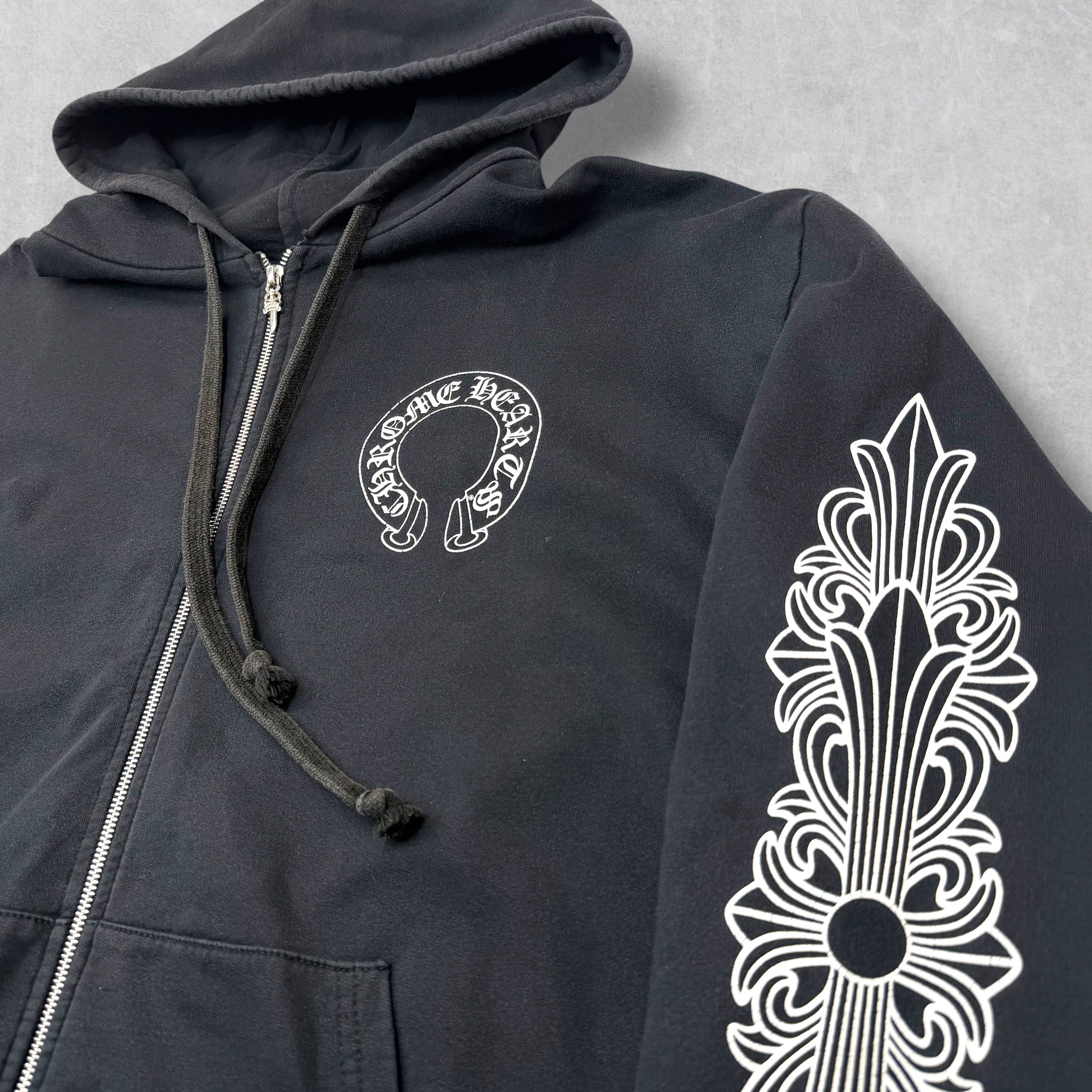 Chrome Hearts Horseshoe Floral Sleeve Zip Up XXL