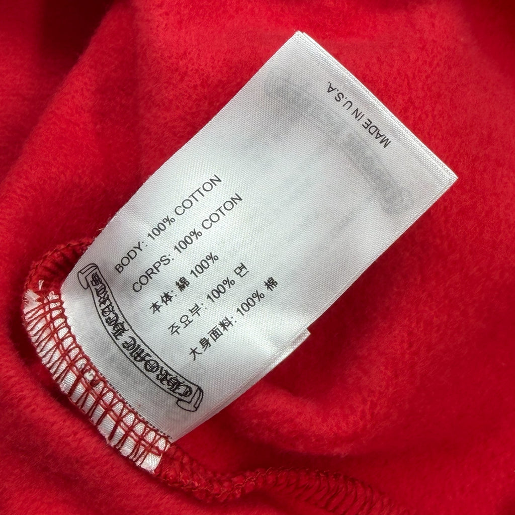 Chrome Hearts Red Scroll Logo Hoodie XXL