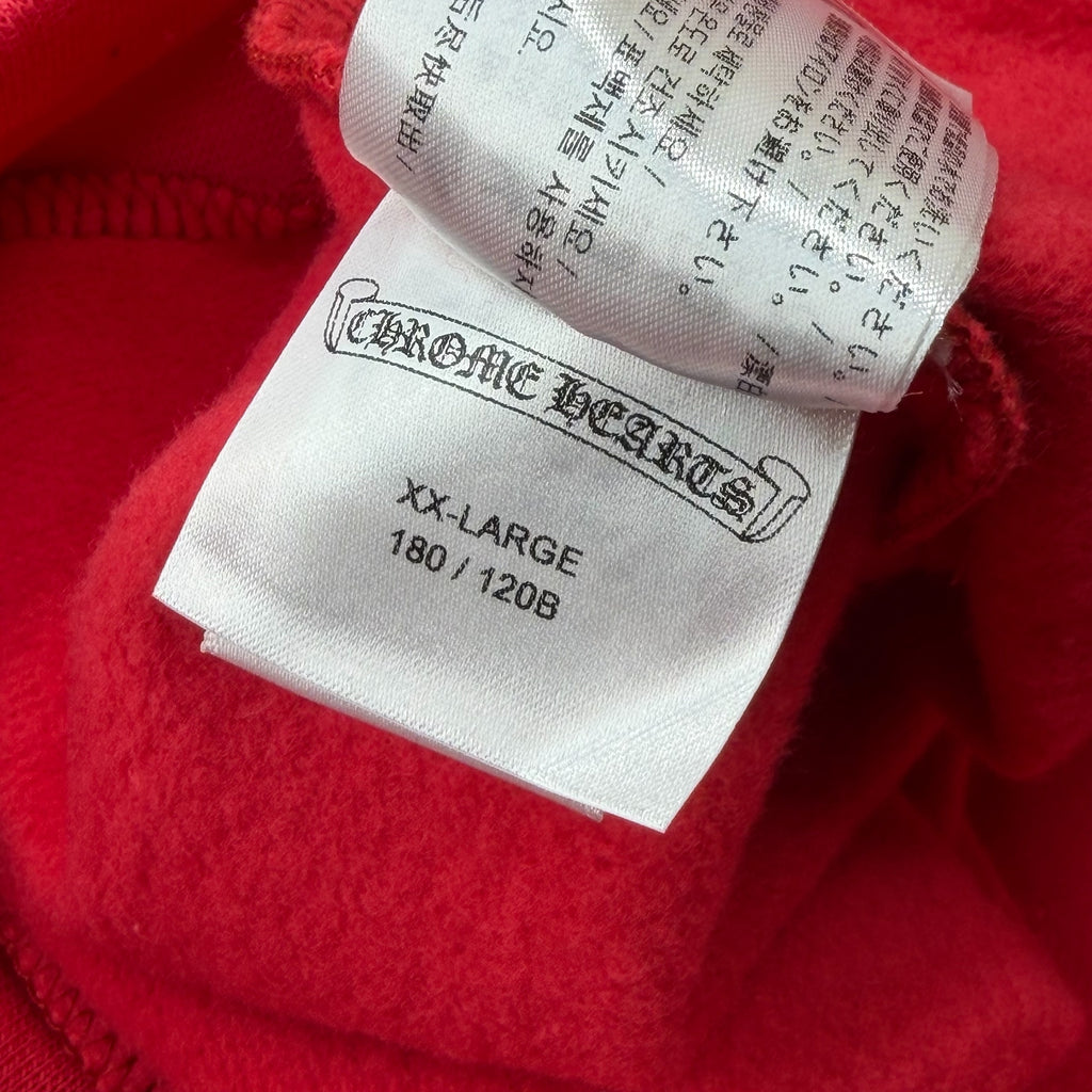 Chrome Hearts Red Scroll Logo Hoodie XXL