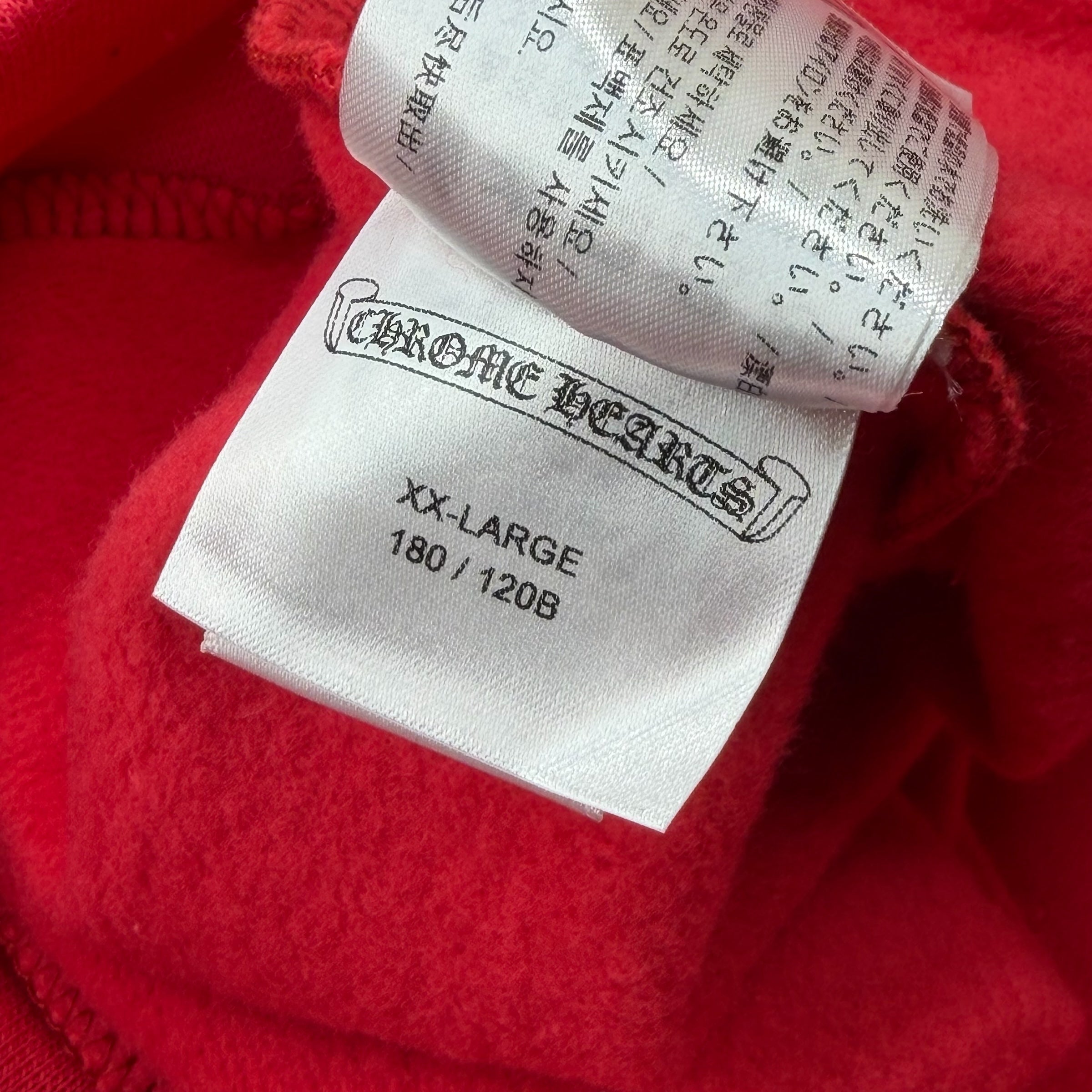 Chrome Hearts Red Scroll Logo Hoodie XXL