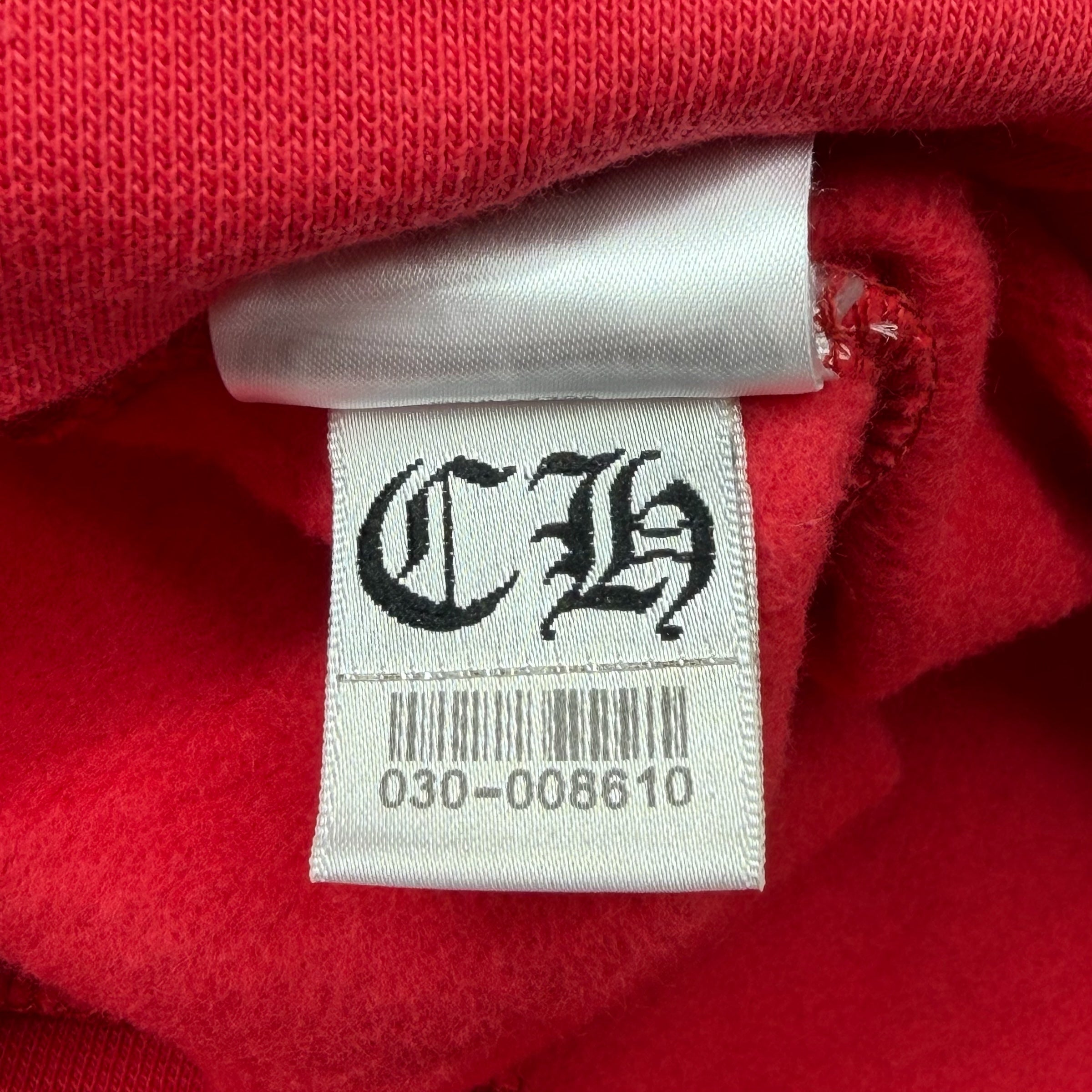 Chrome Hearts Red Scroll Logo Hoodie XXL