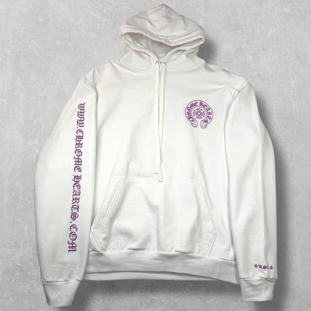 Chrome Hearts Purple Glitter Horseshoe Hoodie XXL