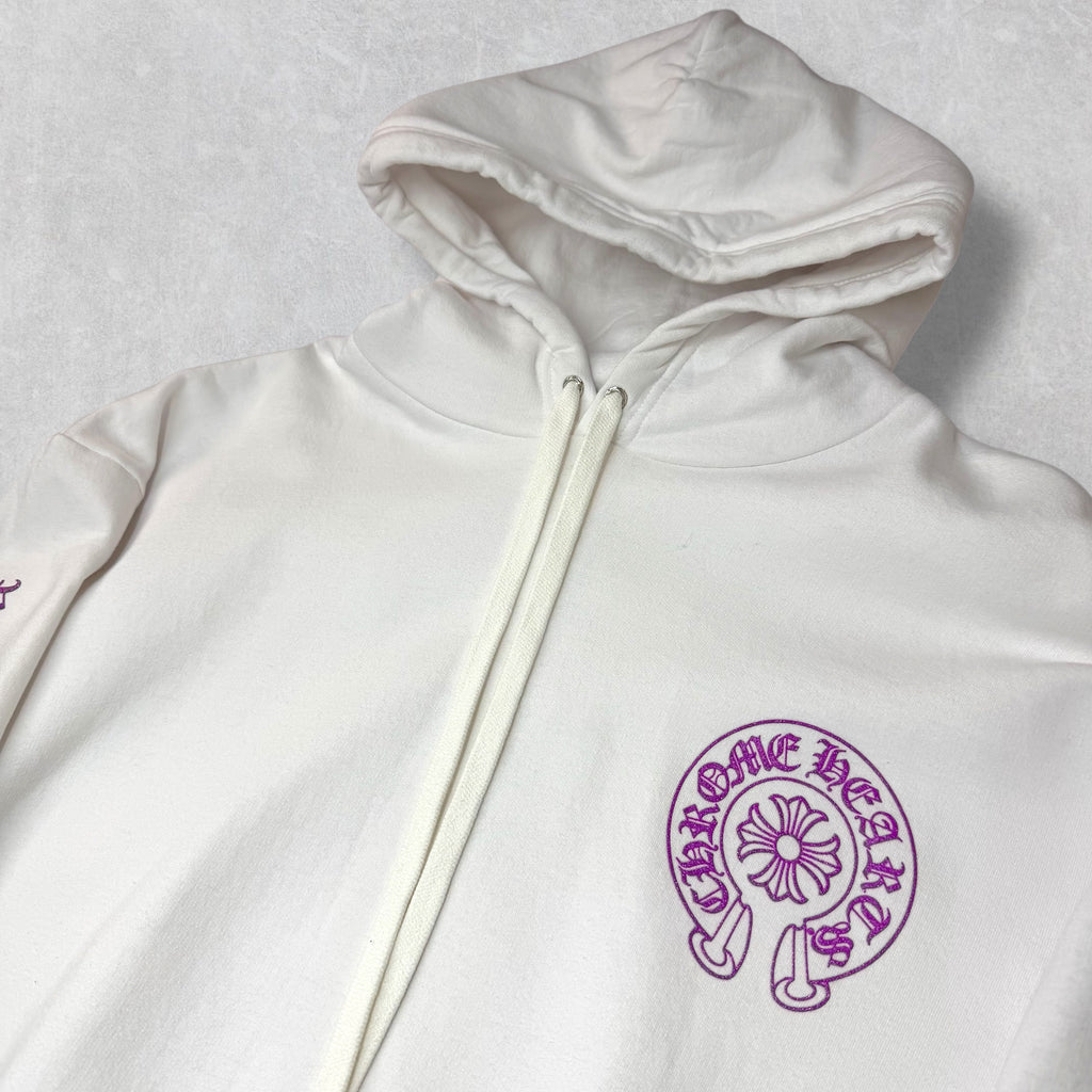 Chrome Hearts Purple Glitter Horseshoe Hoodie XXL