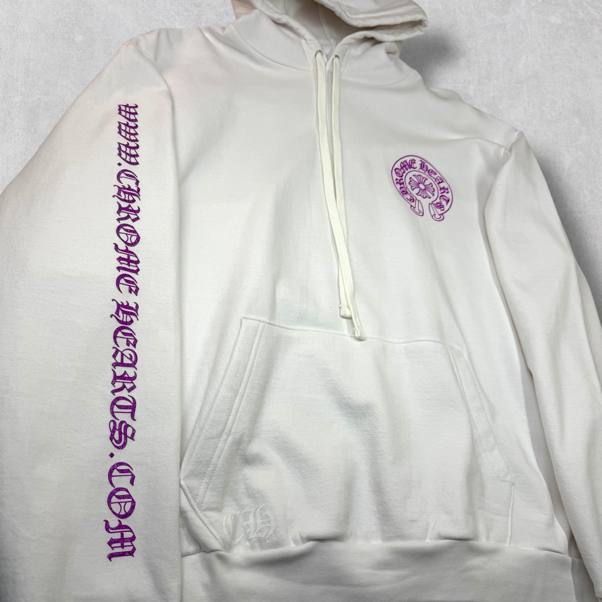 Chrome Hearts Purple Glitter Horseshoe Hoodie XXL
