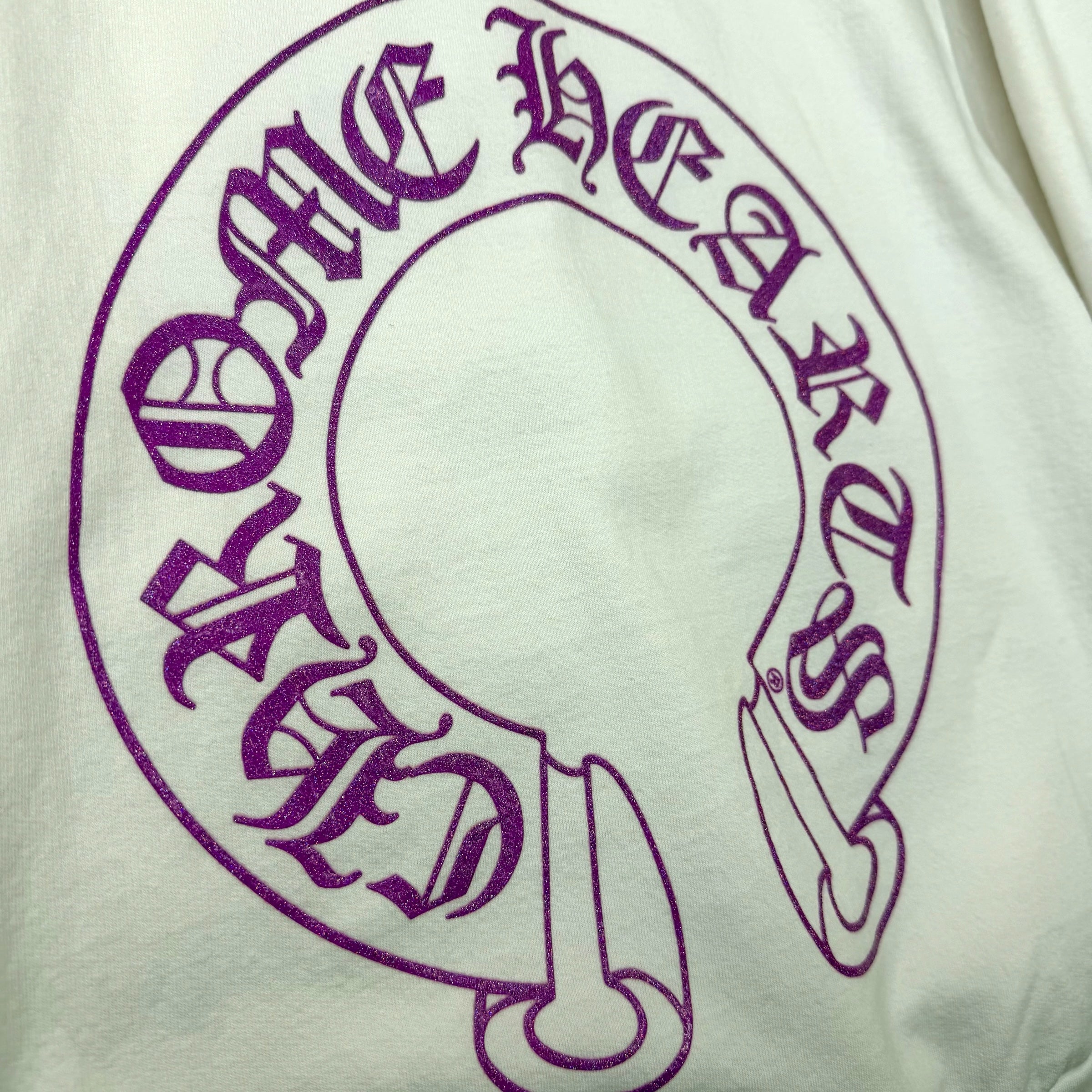 Chrome Hearts Purple Glitter Horseshoe Hoodie XXL