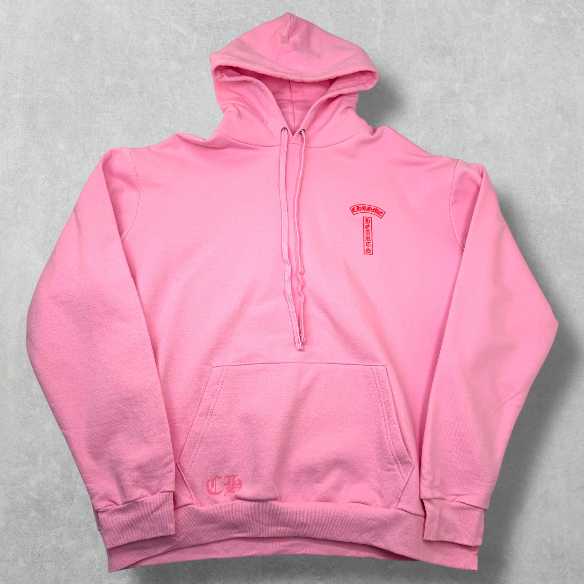 Chrome Hearts Red T-bar Logo Hoodie Pink XXL