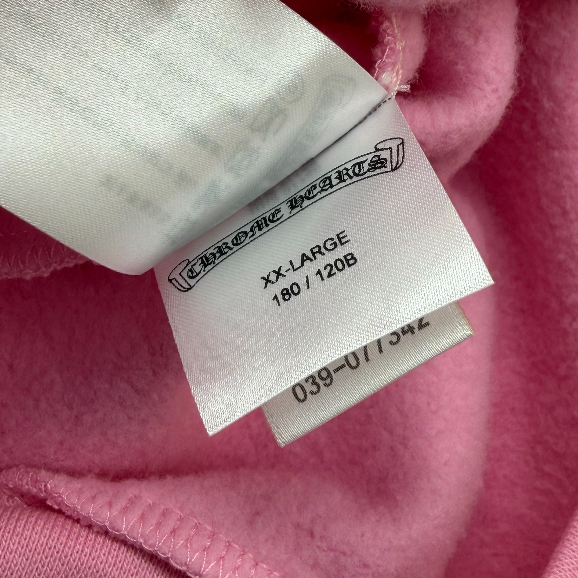 Chrome Hearts Red T-bar Logo Hoodie Pink XXL