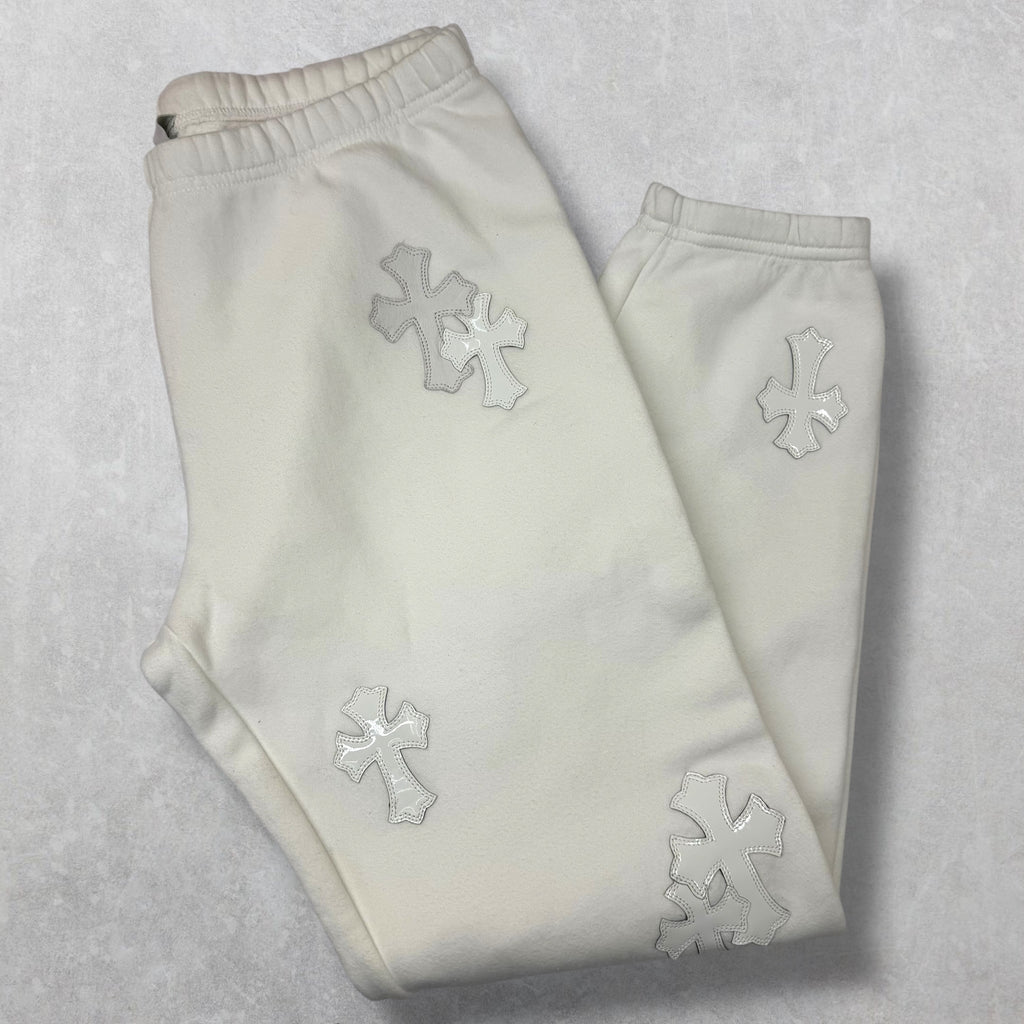Chrome Hearts Patent/Pony Hair Cross Patch Sweats M