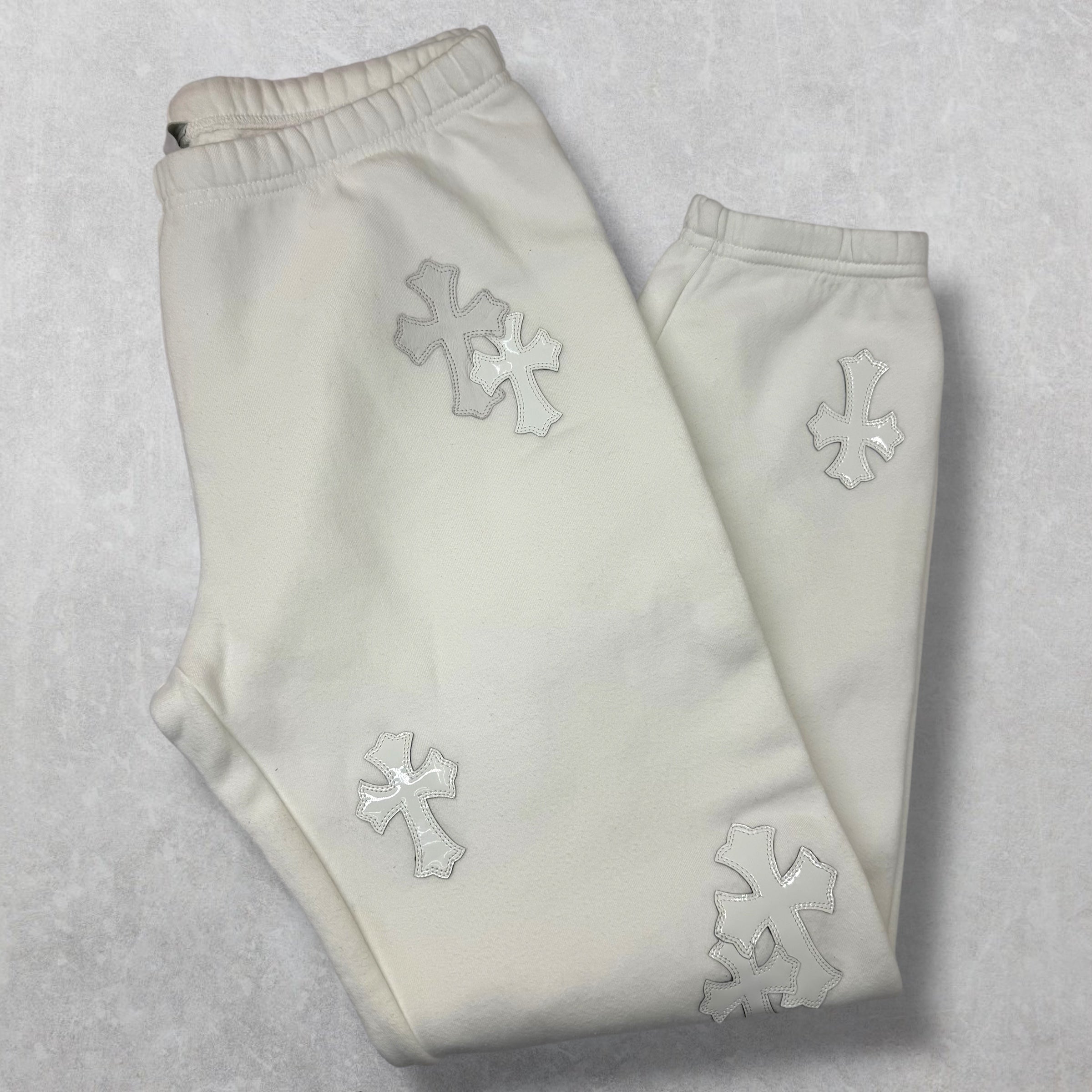 Chrome Hearts Patent/Pony Hair Cross Patch Sweats M