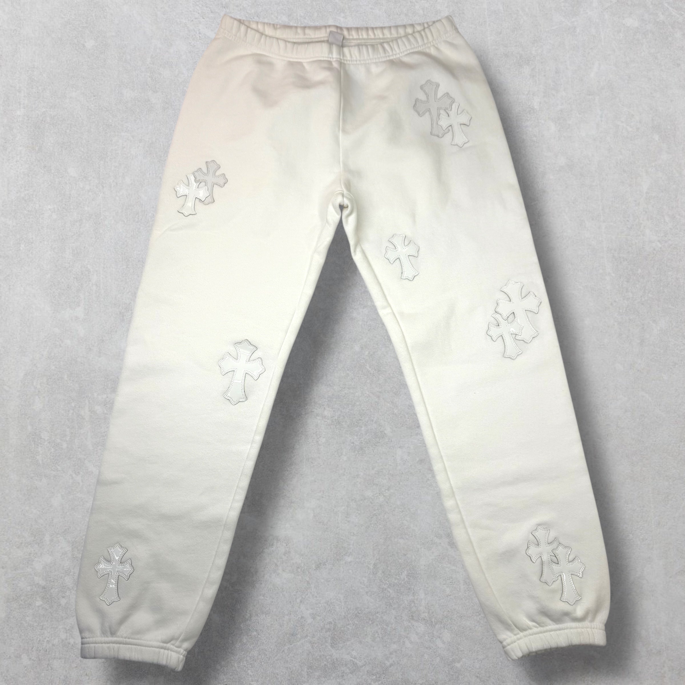 Chrome Hearts Patent/Pony Hair Cross Patch Sweats M