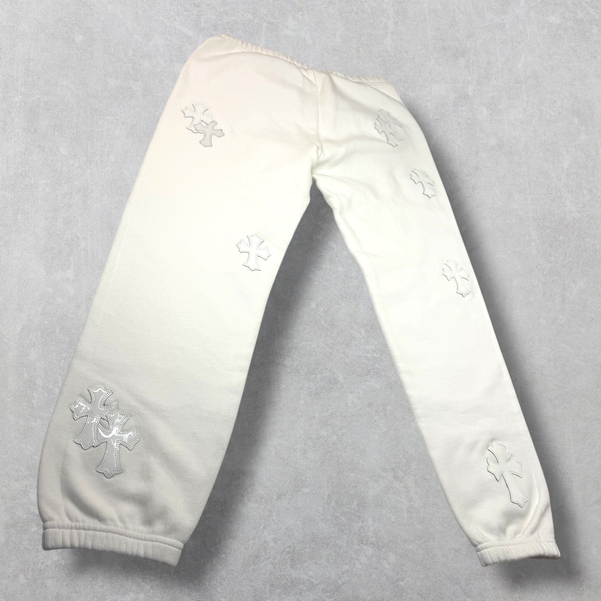 Chrome Hearts Patent/Pony Hair Cross Patch Sweats M