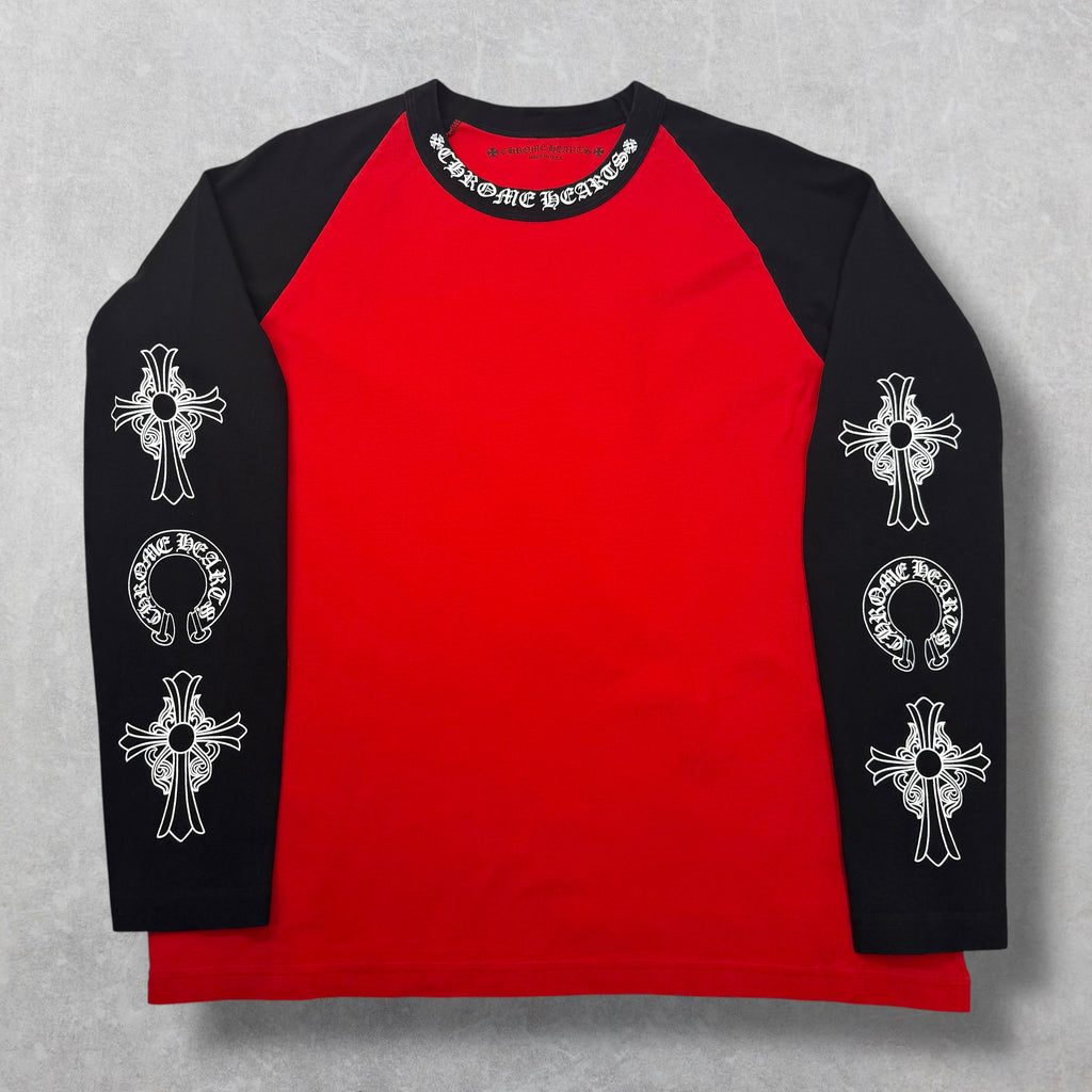 Chrome Hearts Raglan Neck Logo Tee Red XXL