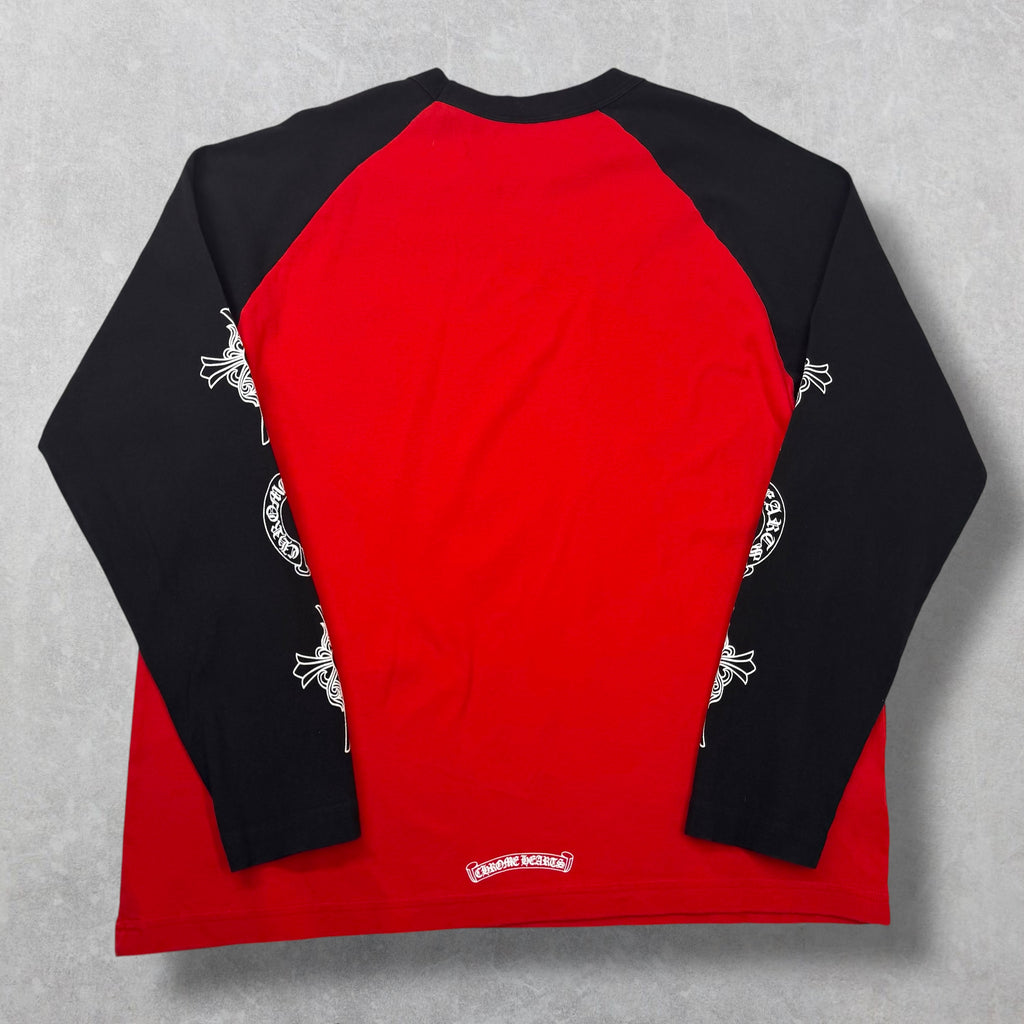 Chrome Hearts Raglan Neck Logo Tee Red XXL