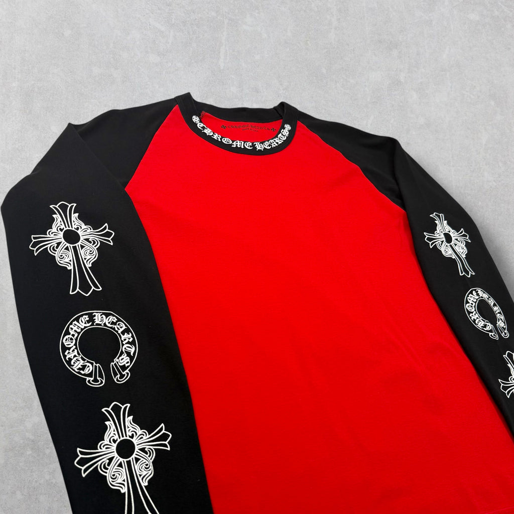 Chrome Hearts Raglan Neck Logo Tee Red XXL